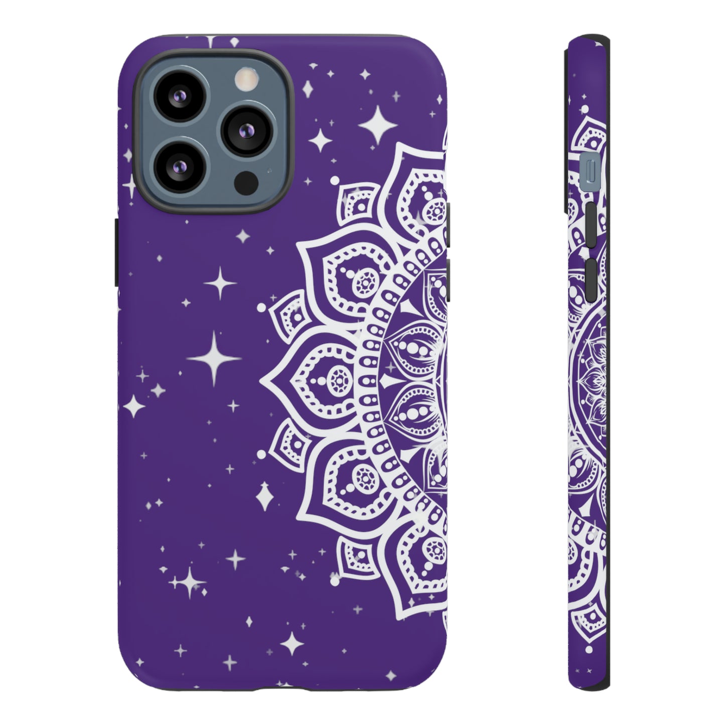 Purple mandala protective phone case for iPhone, Samsung and Google