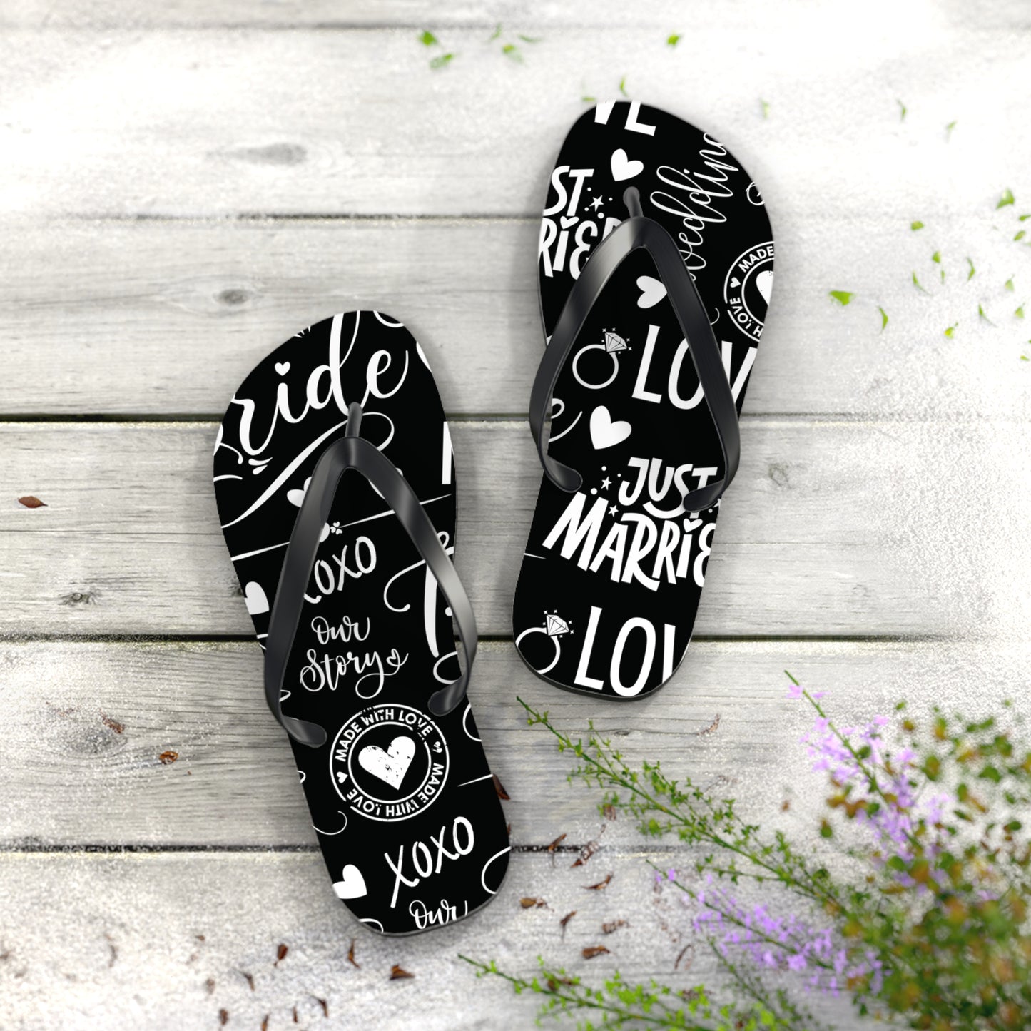 Bride Just Married Flip Flops