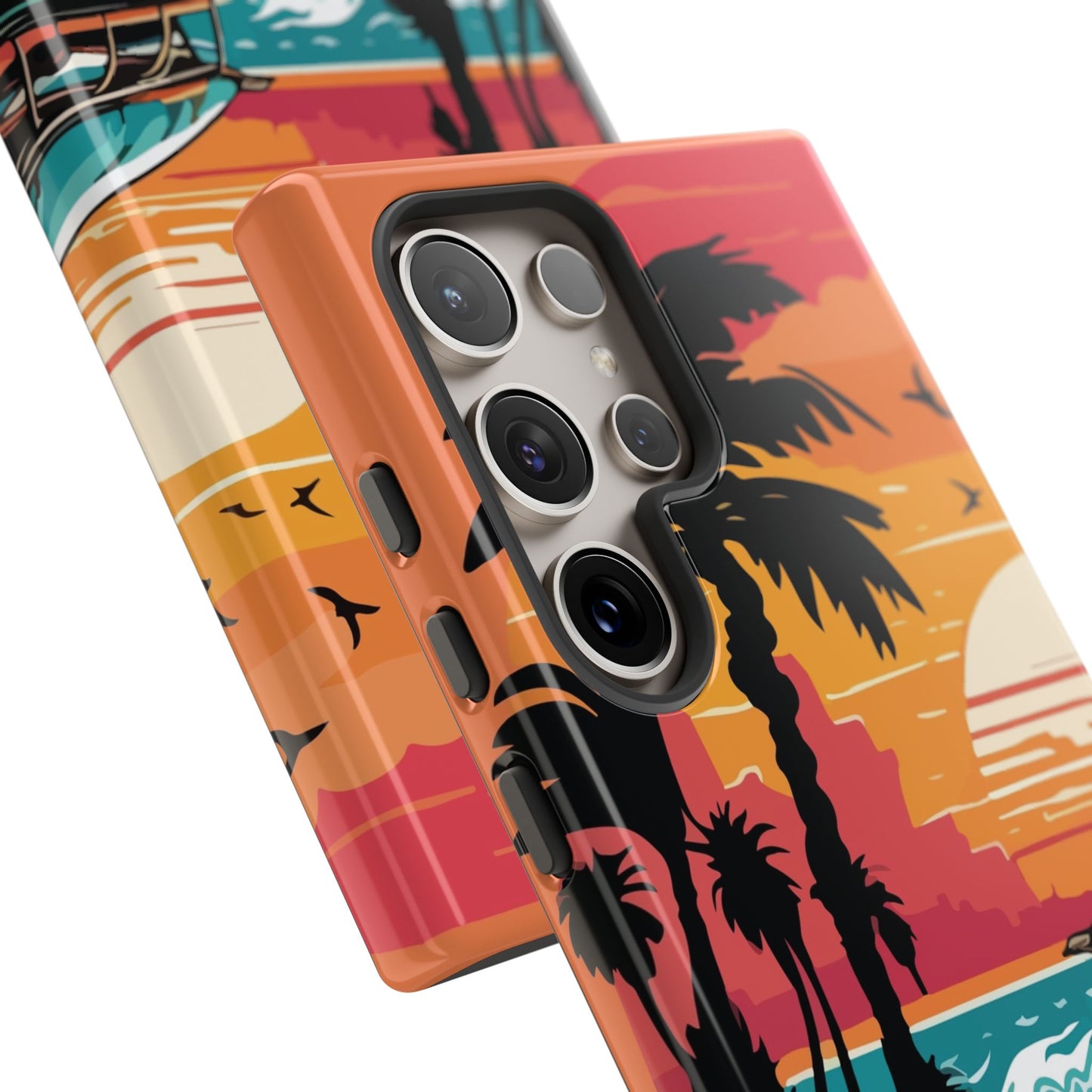 Summer Retro Sunset Protective Phone Case