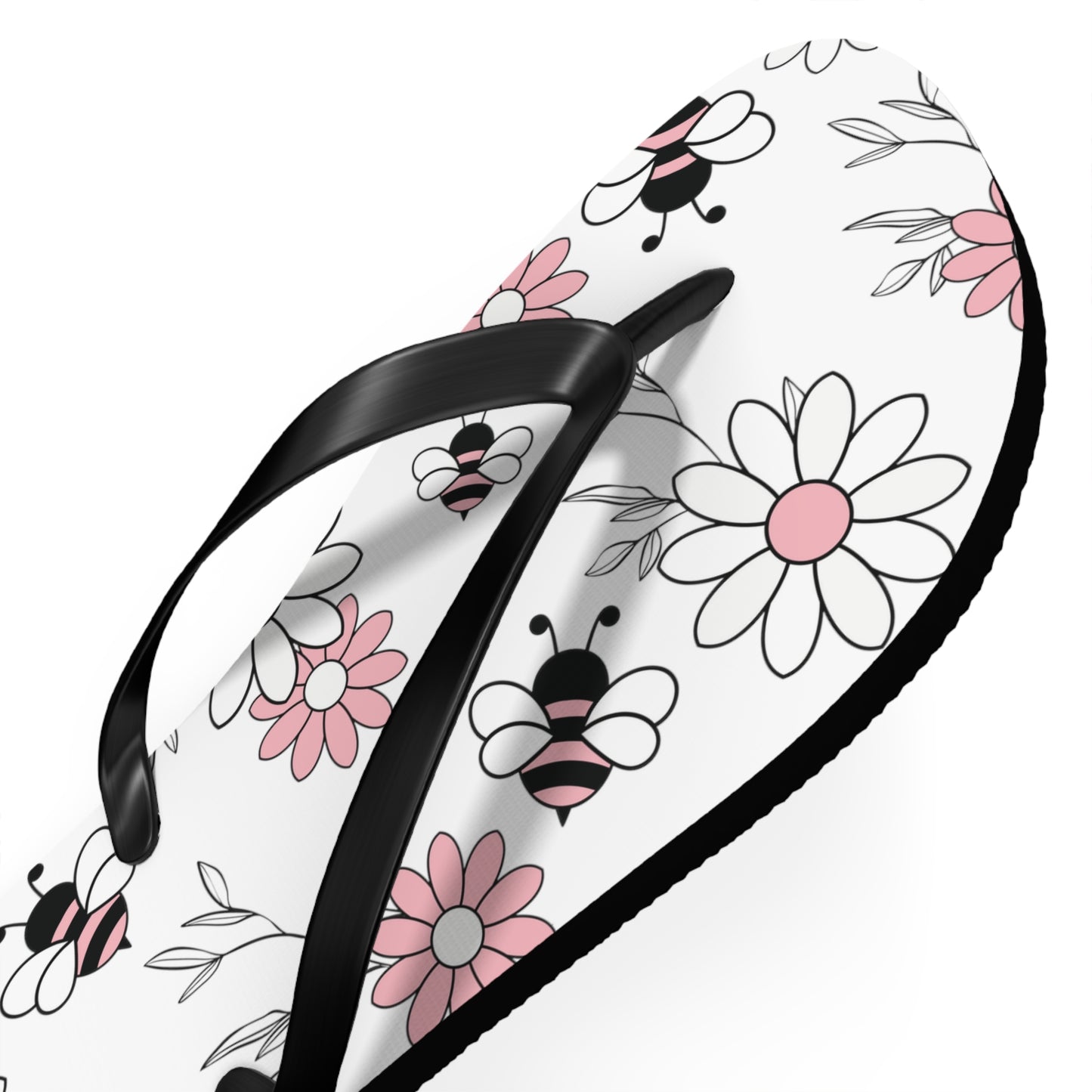 Pink Bees Flip Flops