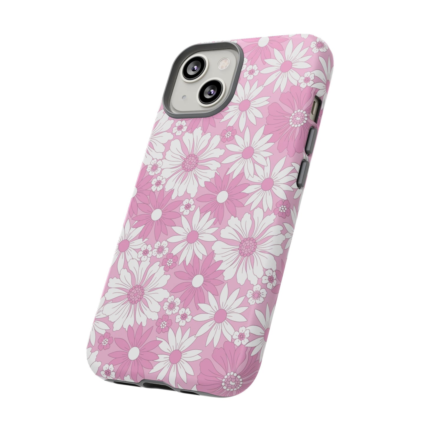 Pink and White Flowers Protective Phone Case