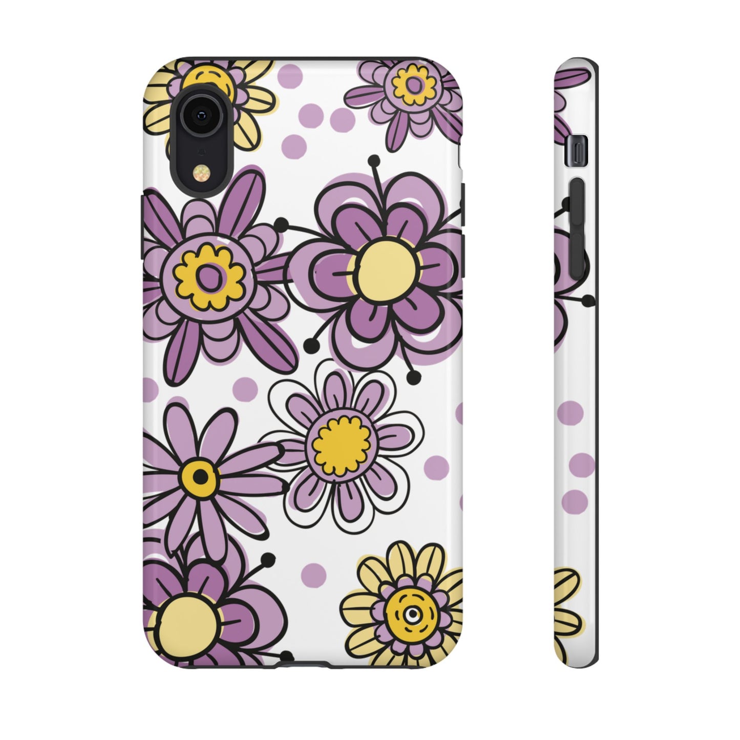 Purple Flowers Protective Phone Case