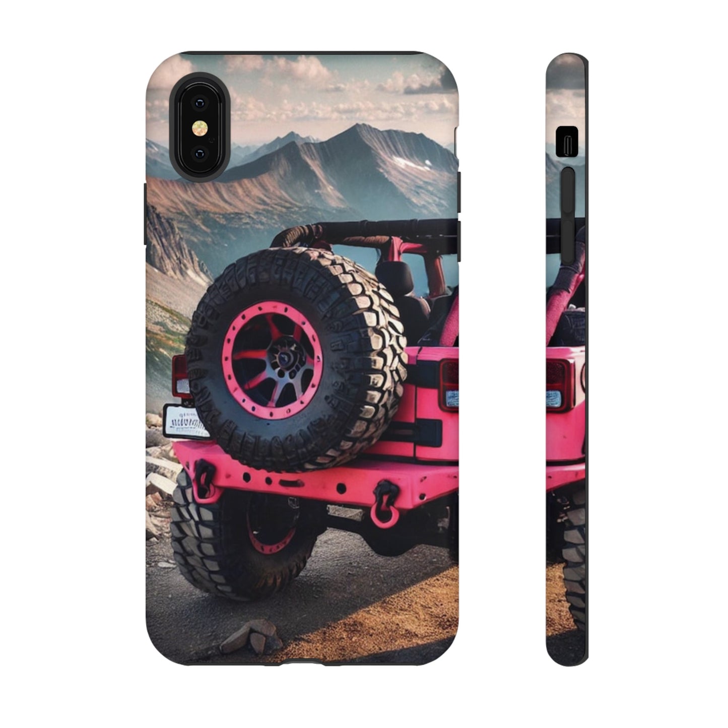 Pink Jeep Tire Protective Phone Case