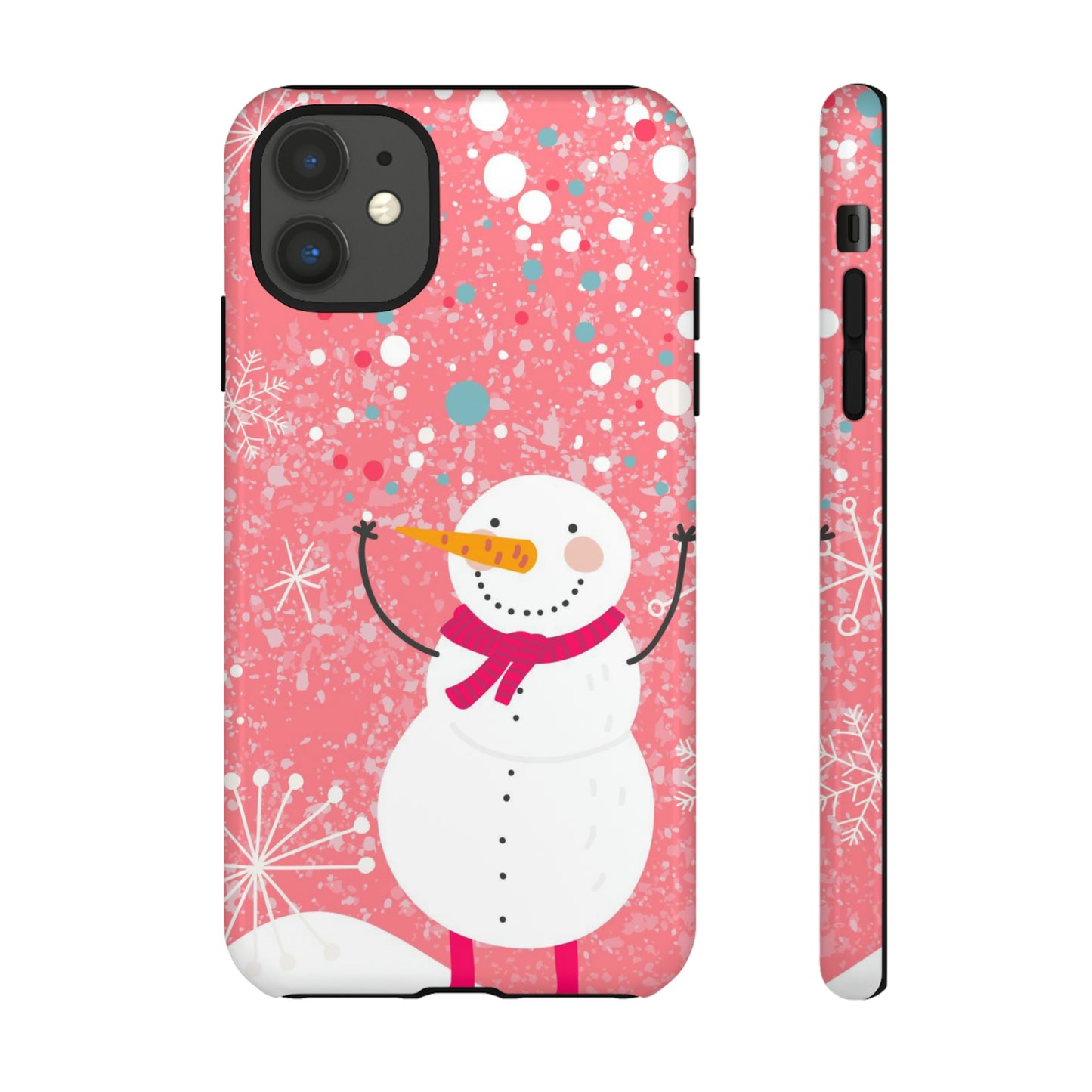 Pink Snowman Protective Case for Iphone, Samsung and a Google phones