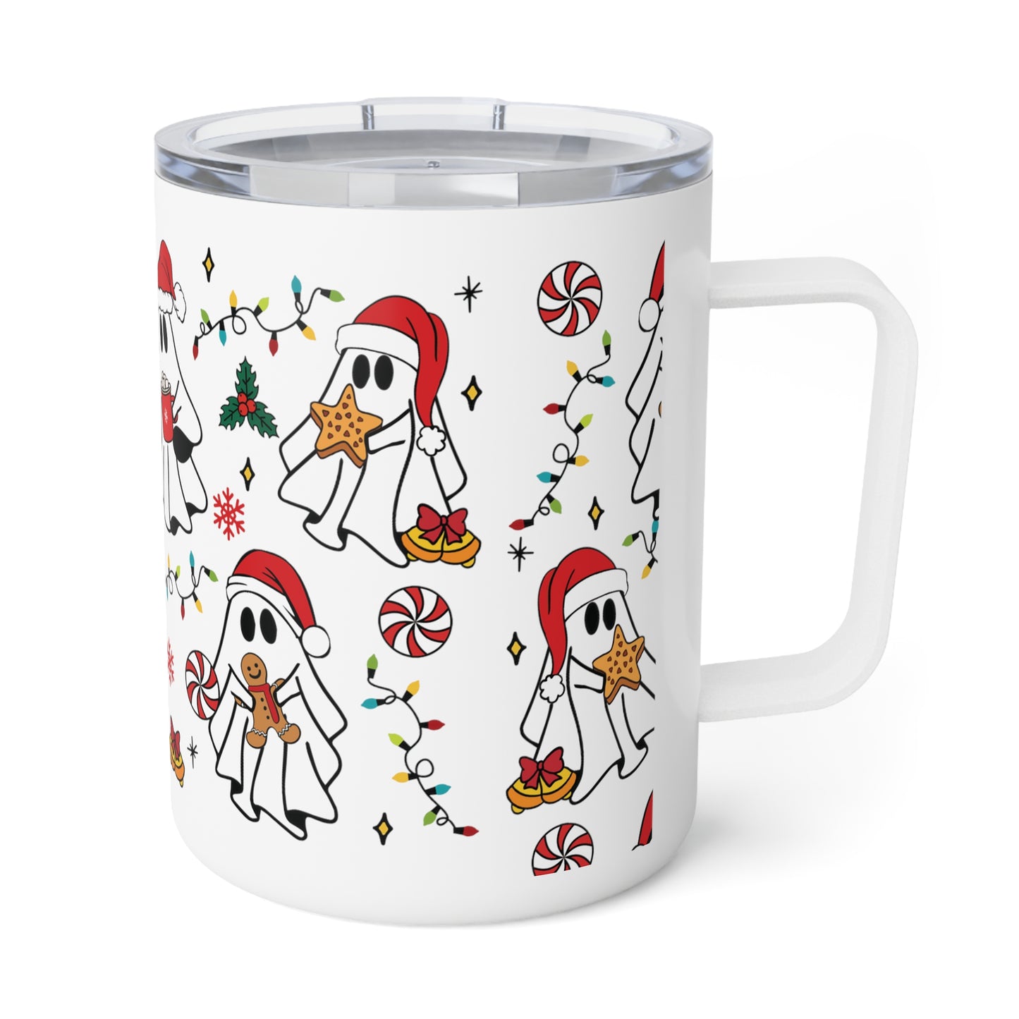 Christmas Ghosts Insulated Coffee Mug, 10oz