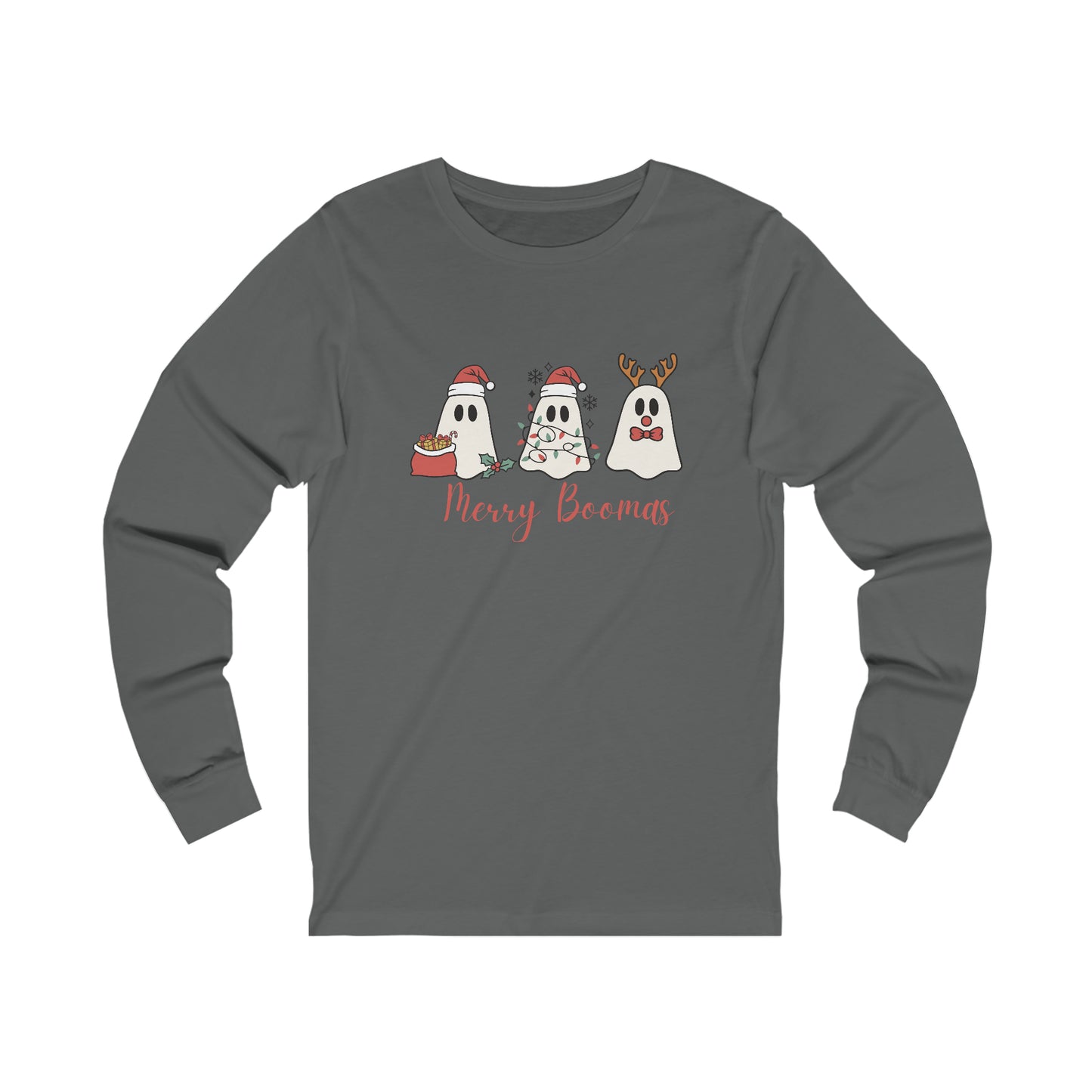 Merry Boomas Christmas Ghosts Unisex Jersey Long Sleeve Tee