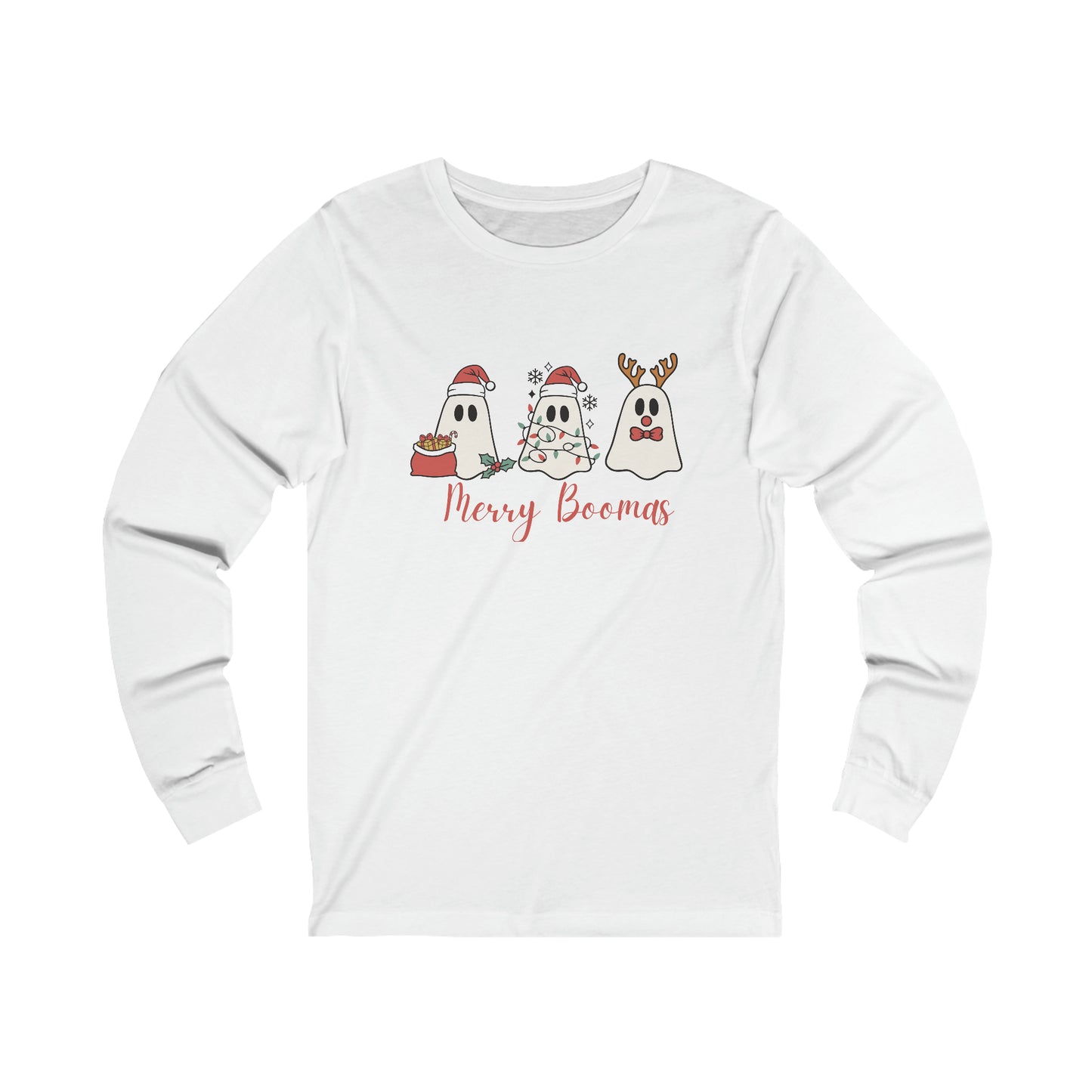 Merry Boomas Christmas Ghosts Unisex Jersey Long Sleeve Tee