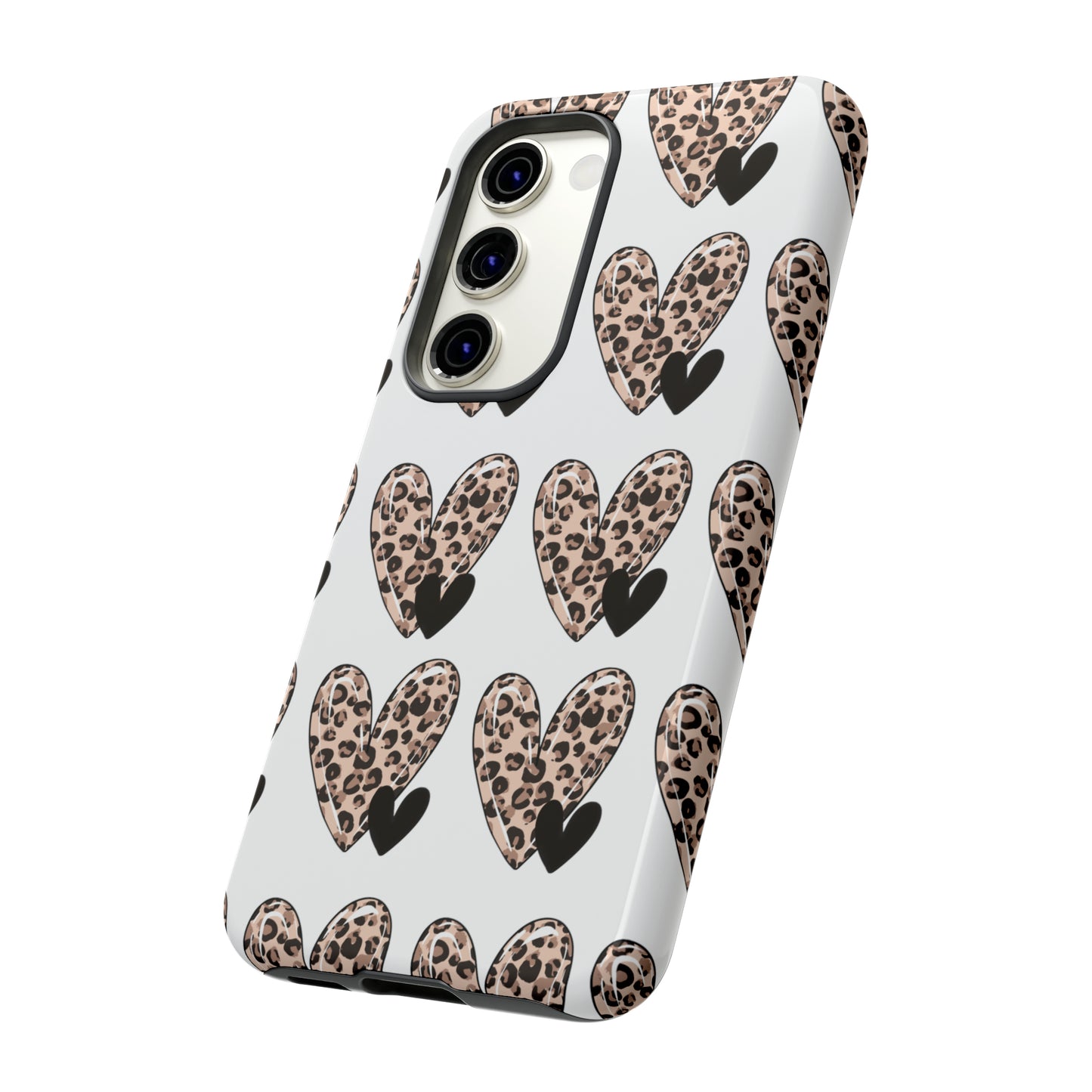 Leopard Hearts Protective Case for IPhone. Samsung and Google phones