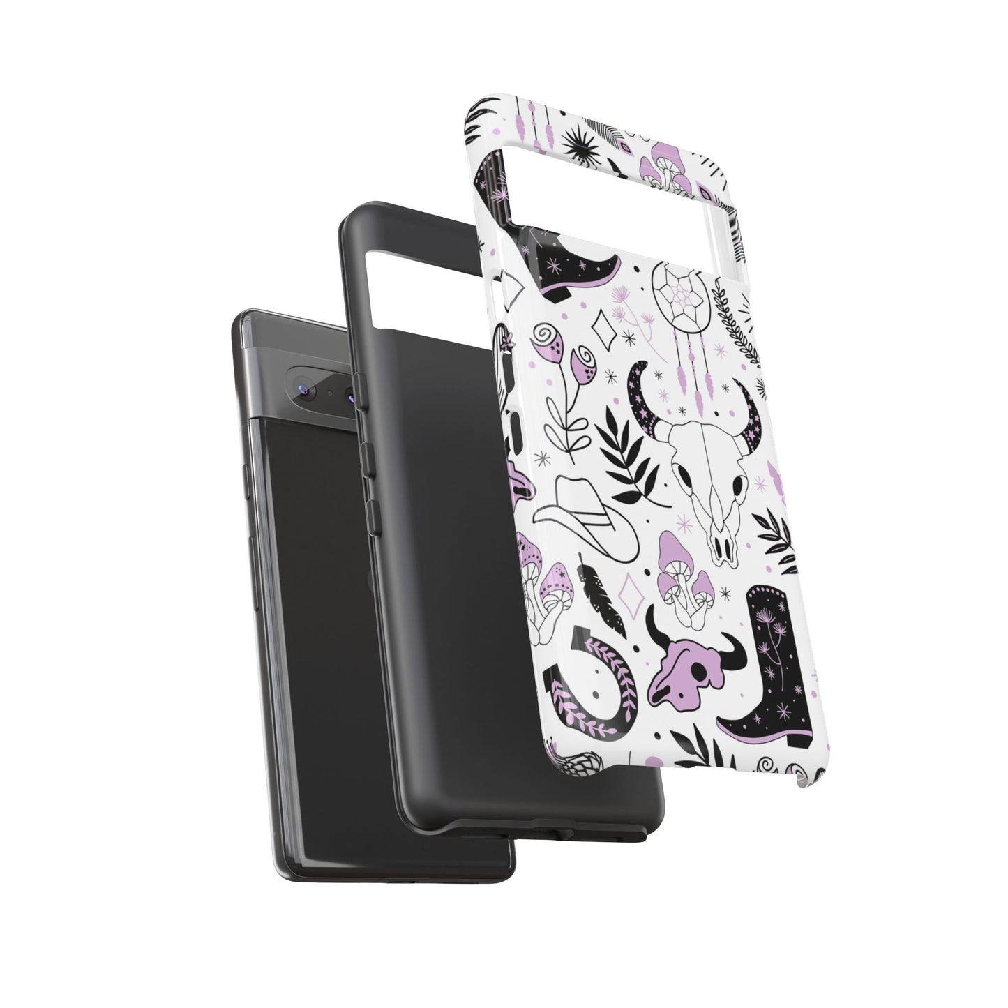 Purple and Black Western Protective Drop Proof Case Iphone, Samsung and Google phones