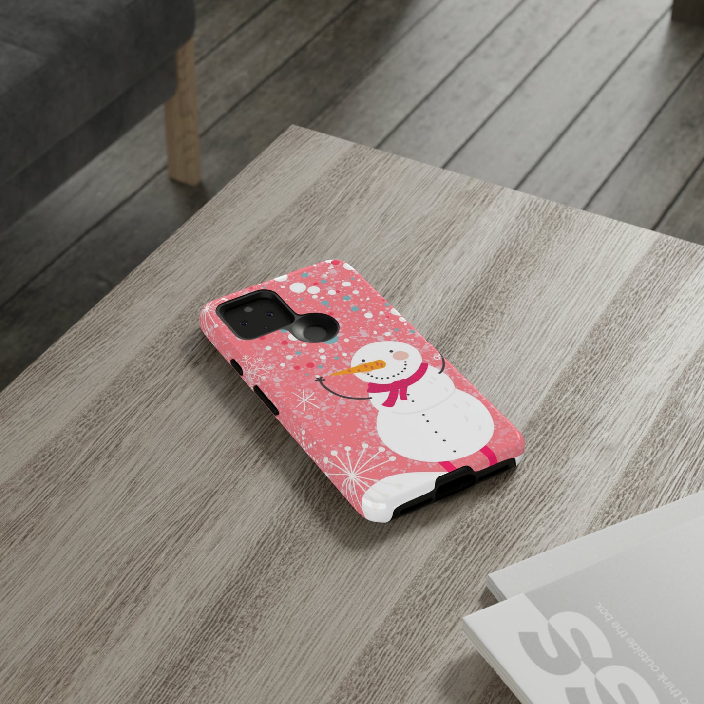 Pink Snowman Protective Case for Iphone, Samsung and a Google phones