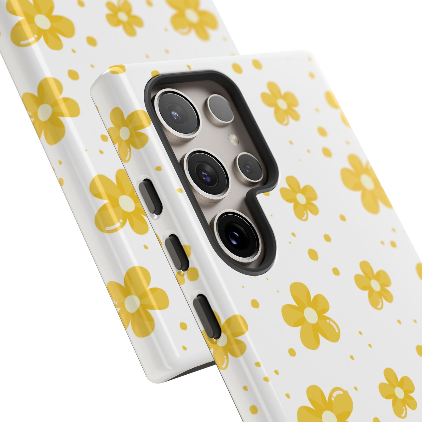 Yellow Flowers Protective Phone Case for Google, Apple and Samsung Phones