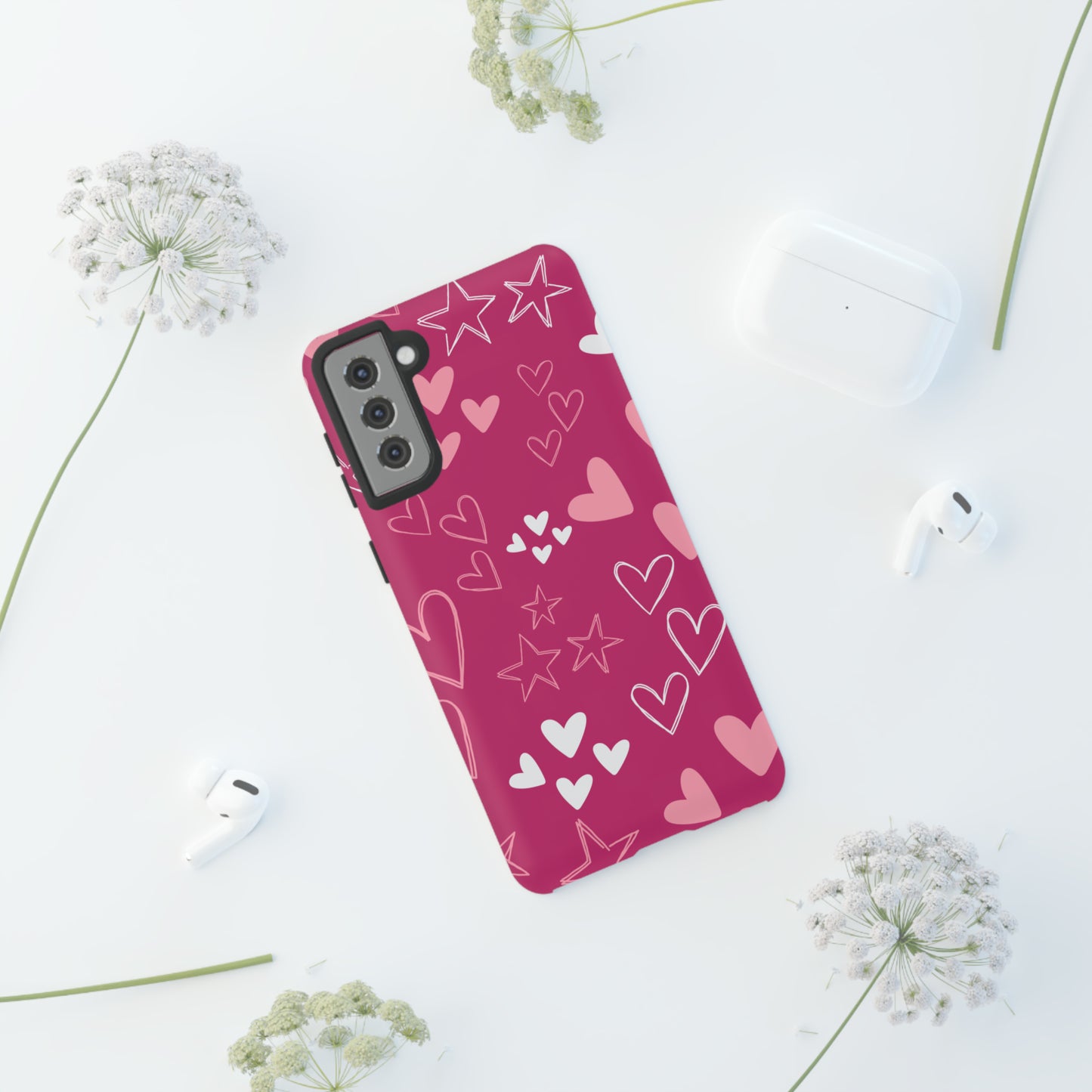 Heart and Stars Protective Case for Google, IPhone and Samsung phones