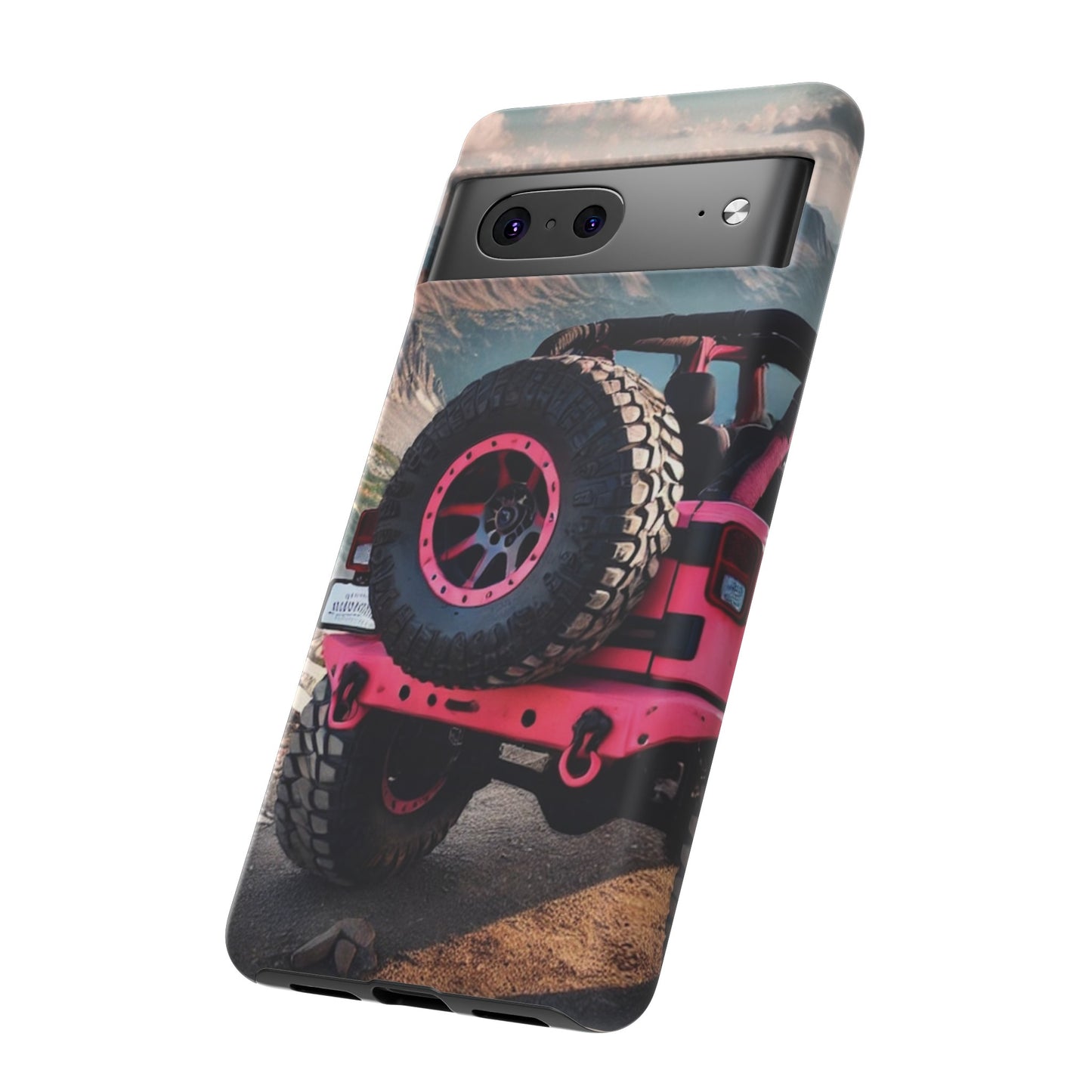 Pink Jeep Tire Protective Phone Case