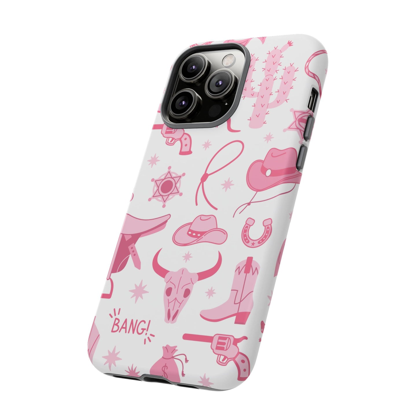 Pink Western Protective Phone Case for Iphone, Samsung and Google Phones