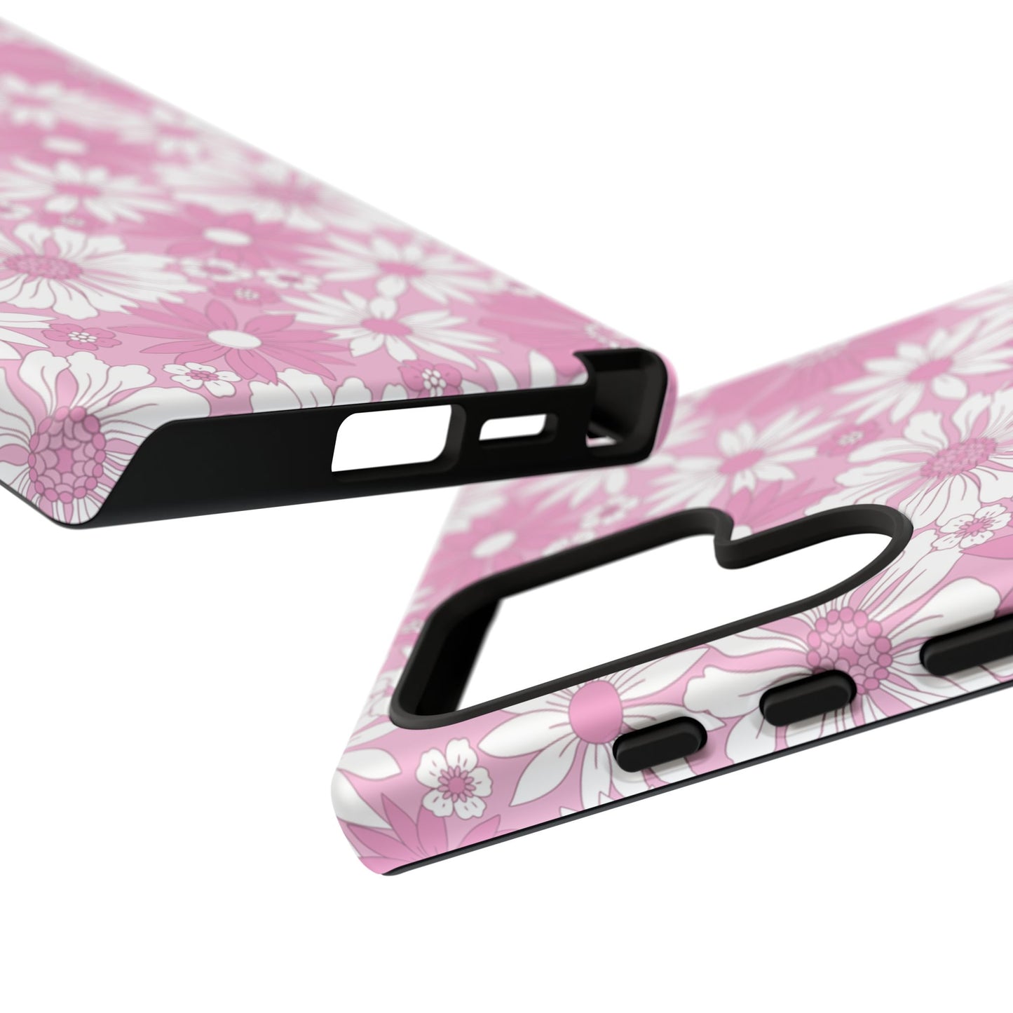 Pink and White Flowers Protective Phone Case
