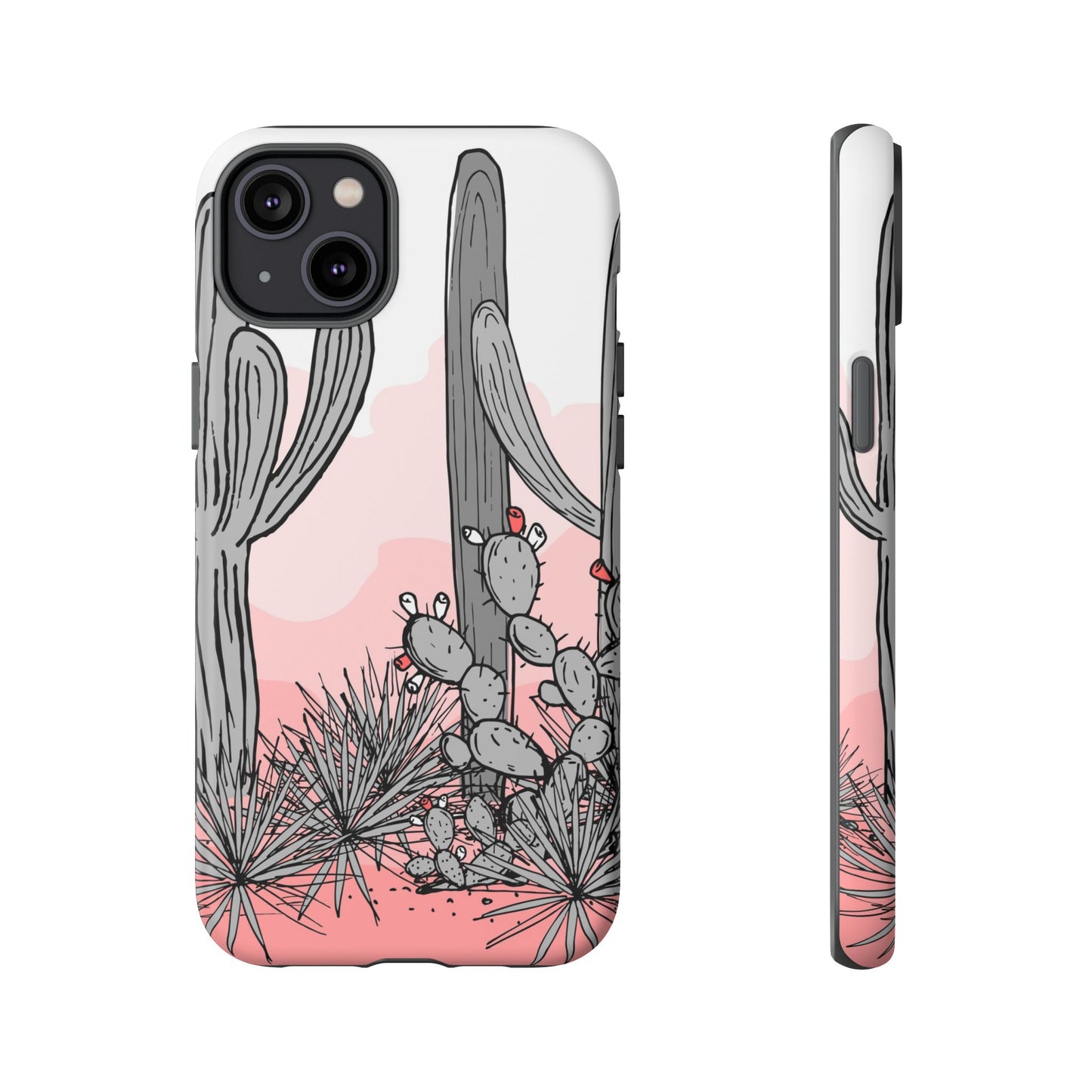 Pastel Cactus Sunset Protective Phone Case