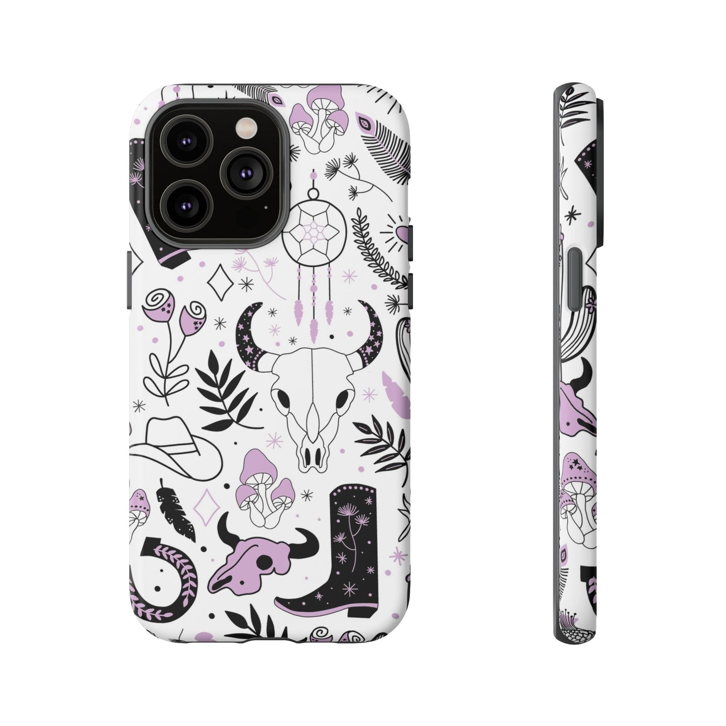 Purple and Black Western Protective Drop Proof Case Iphone, Samsung and Google phones