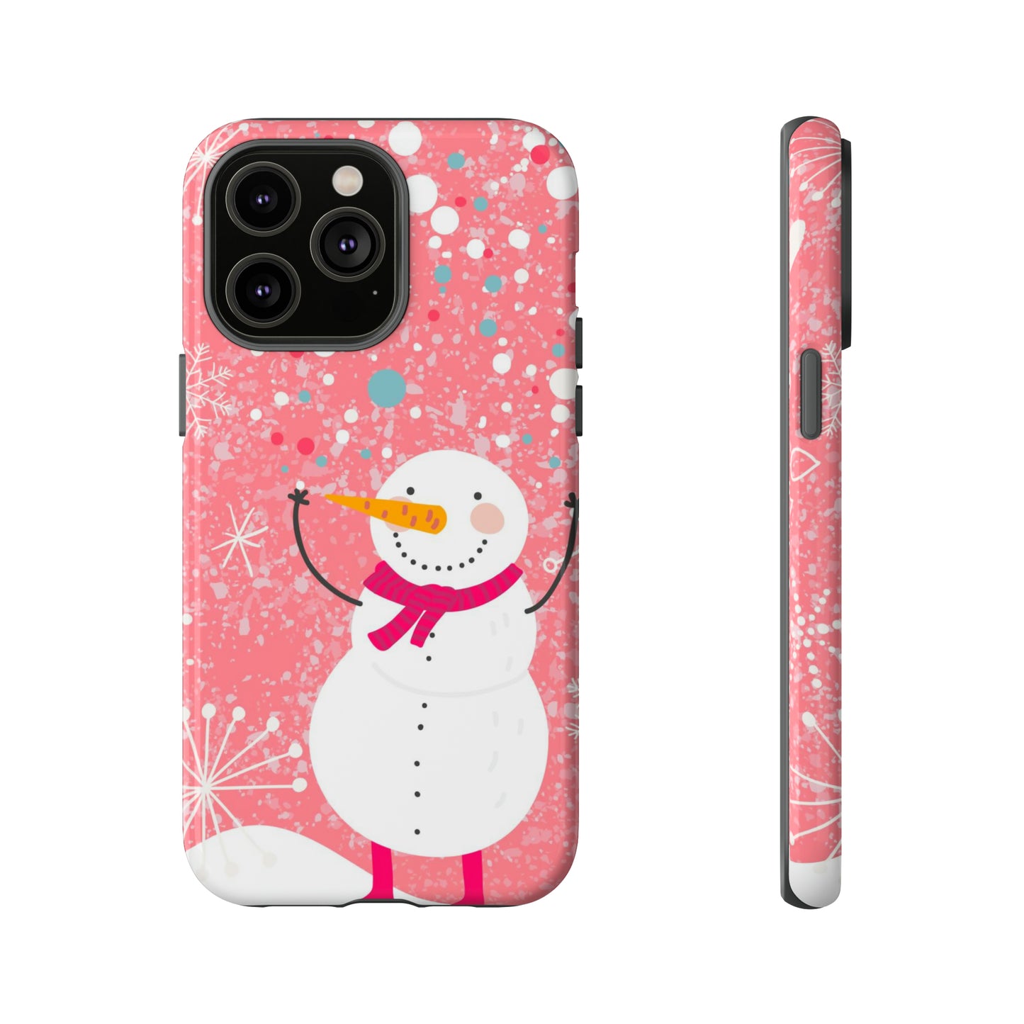 Pink Snowman Protective Case for Iphone, Samsung and a Google phones