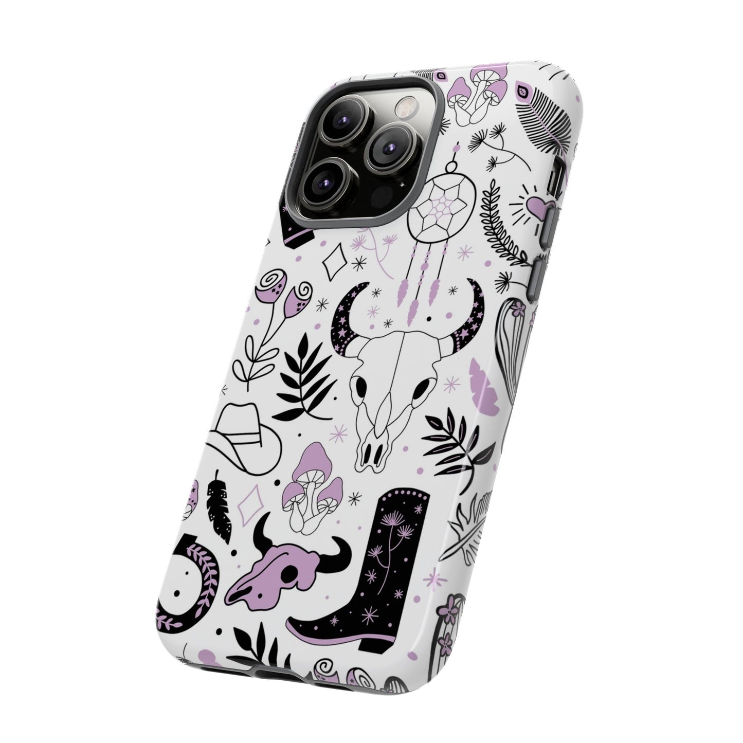 Purple and Black Western Protective Drop Proof Case Iphone, Samsung and Google phones
