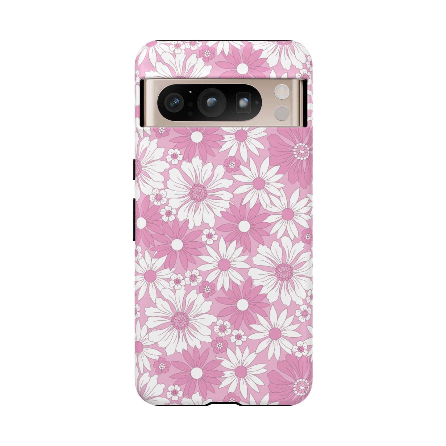 Pink and White Flowers Protective Phone Case