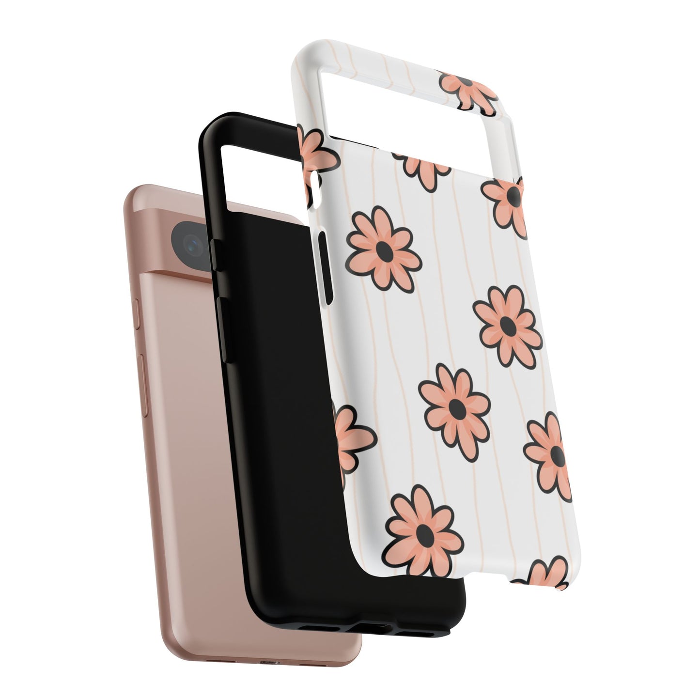 Pink Flowers Protective Phone Case