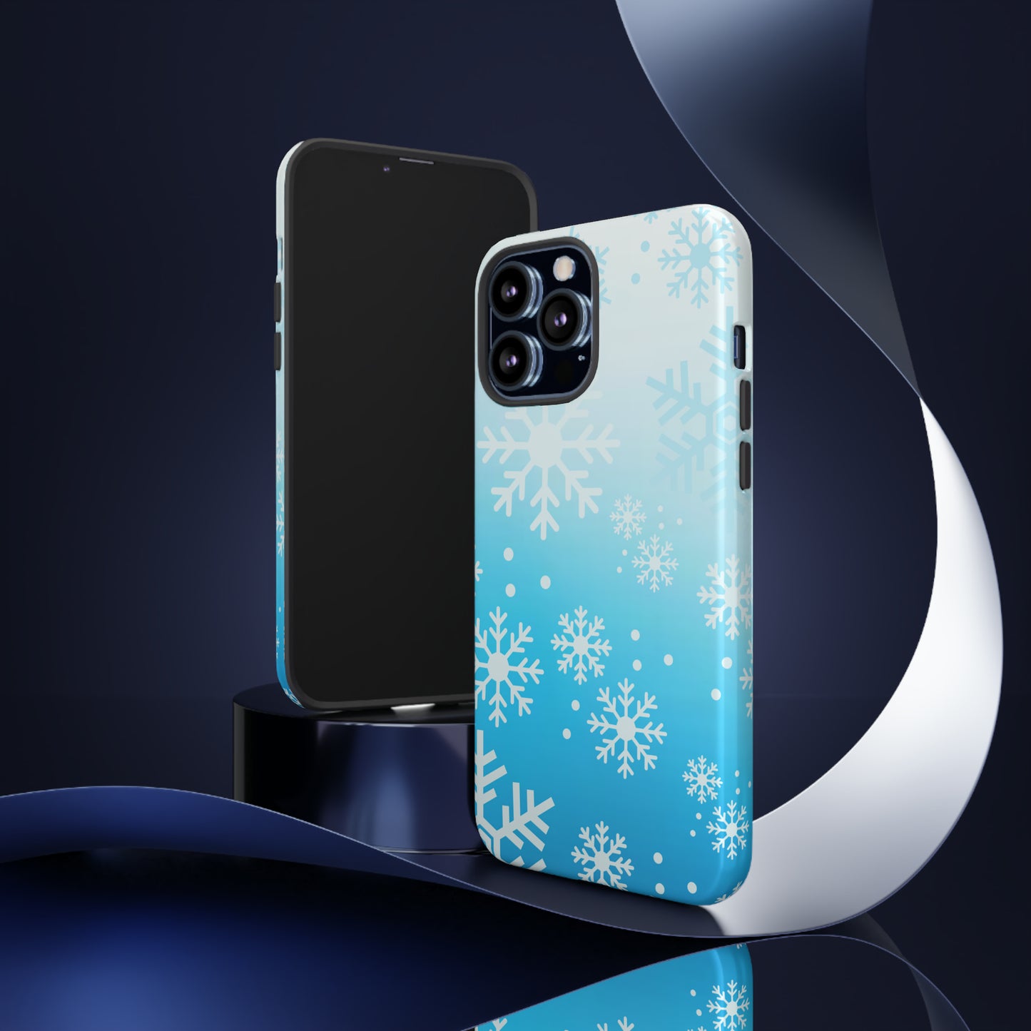 Winter, frozen, snowflake ombré protective phone case for Google, Samsung and IPhone