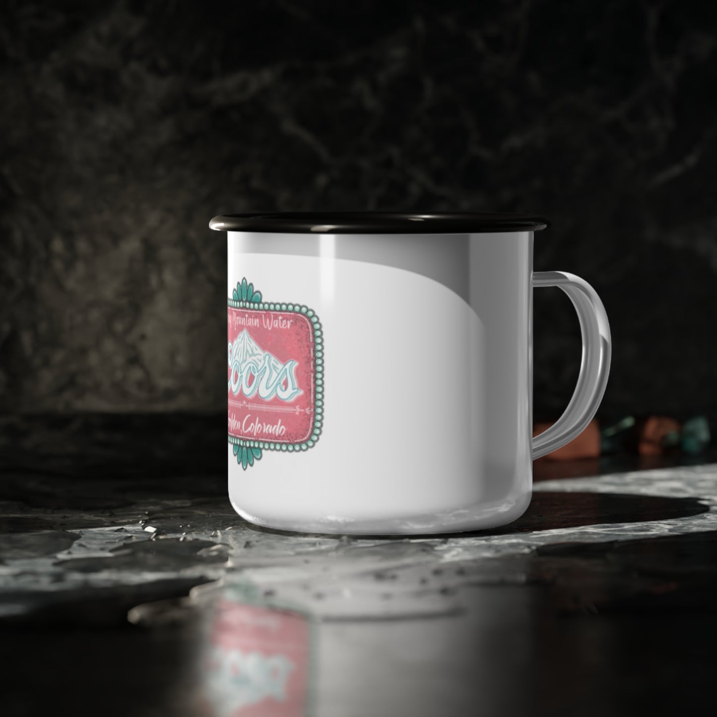 Pink Coors Rocky Mountain Enamel Camp Cup