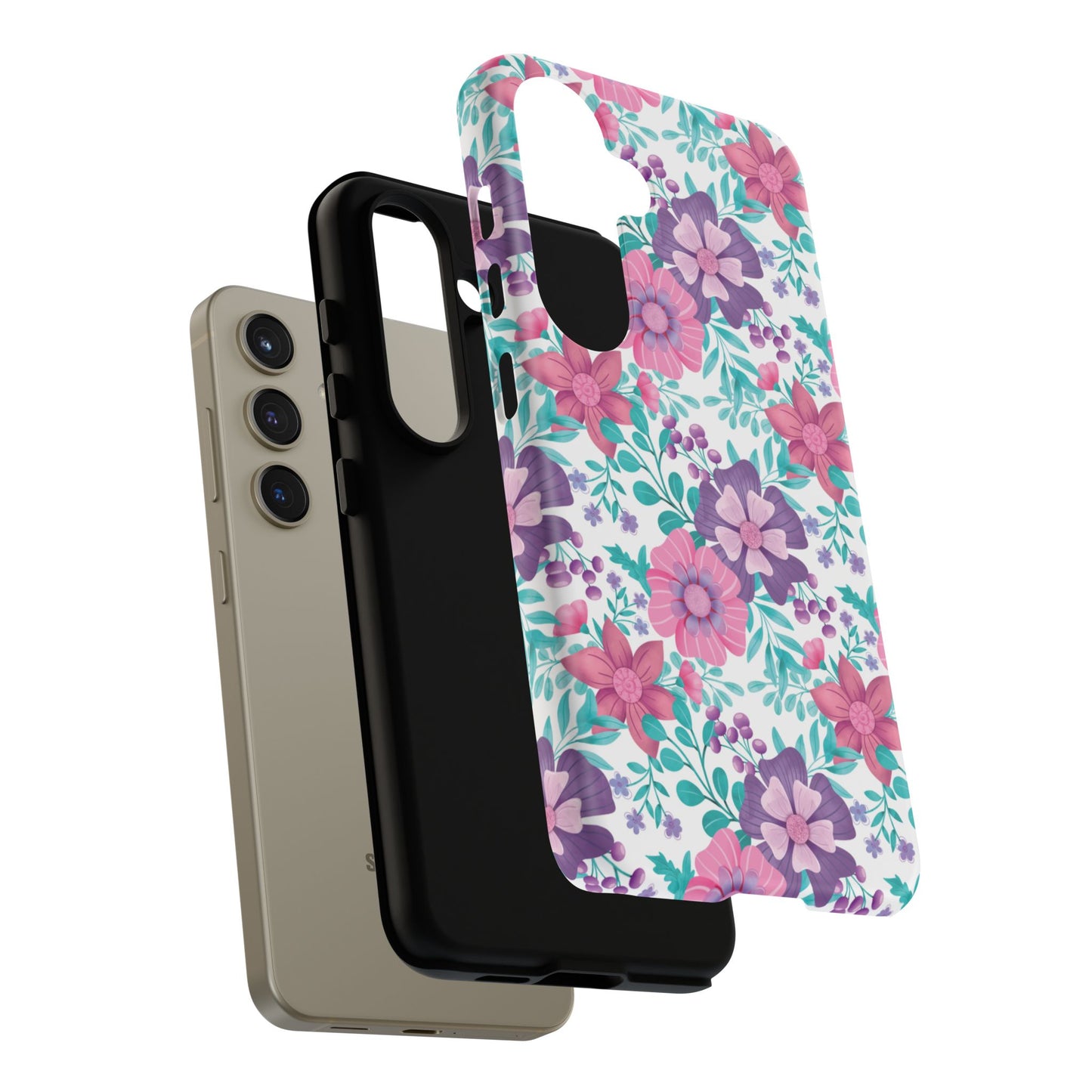 Pastel Flowers Protective Phone Case