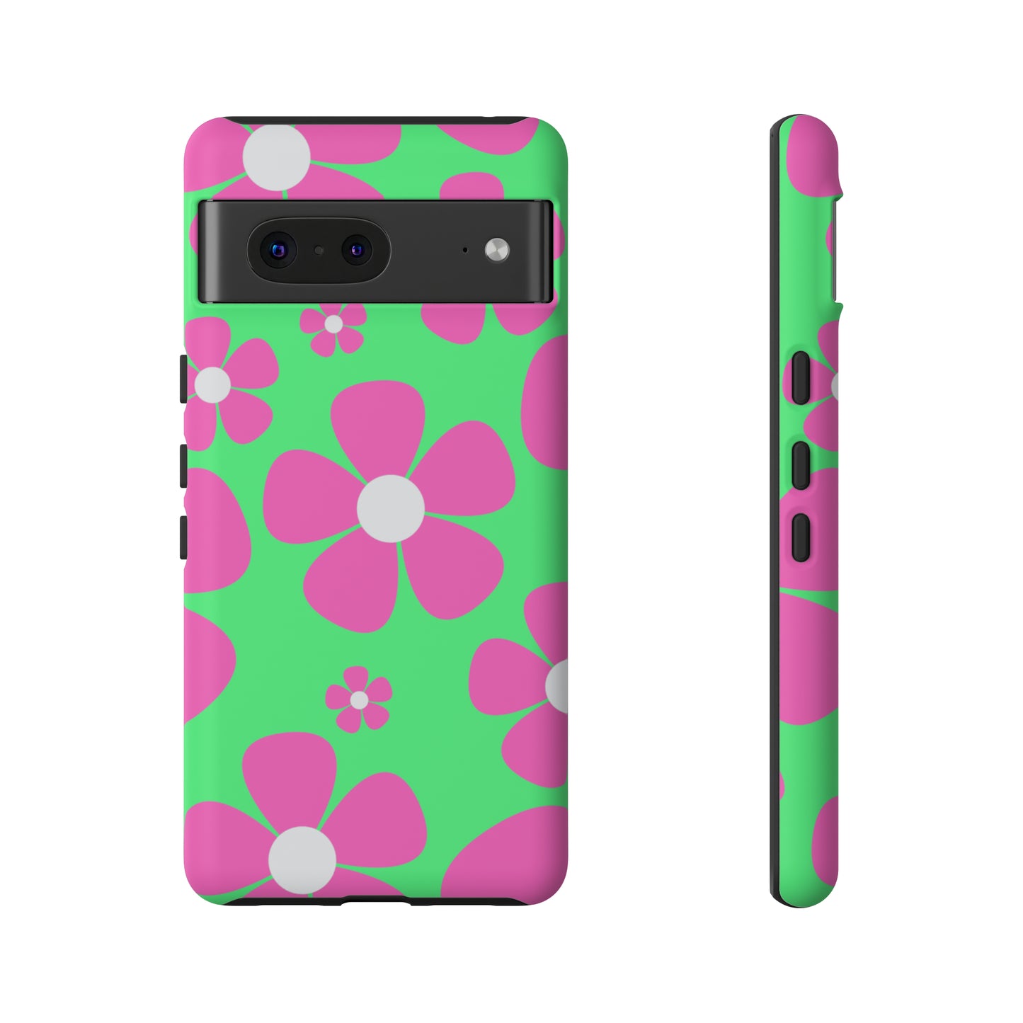 Green with pink flowers protective case