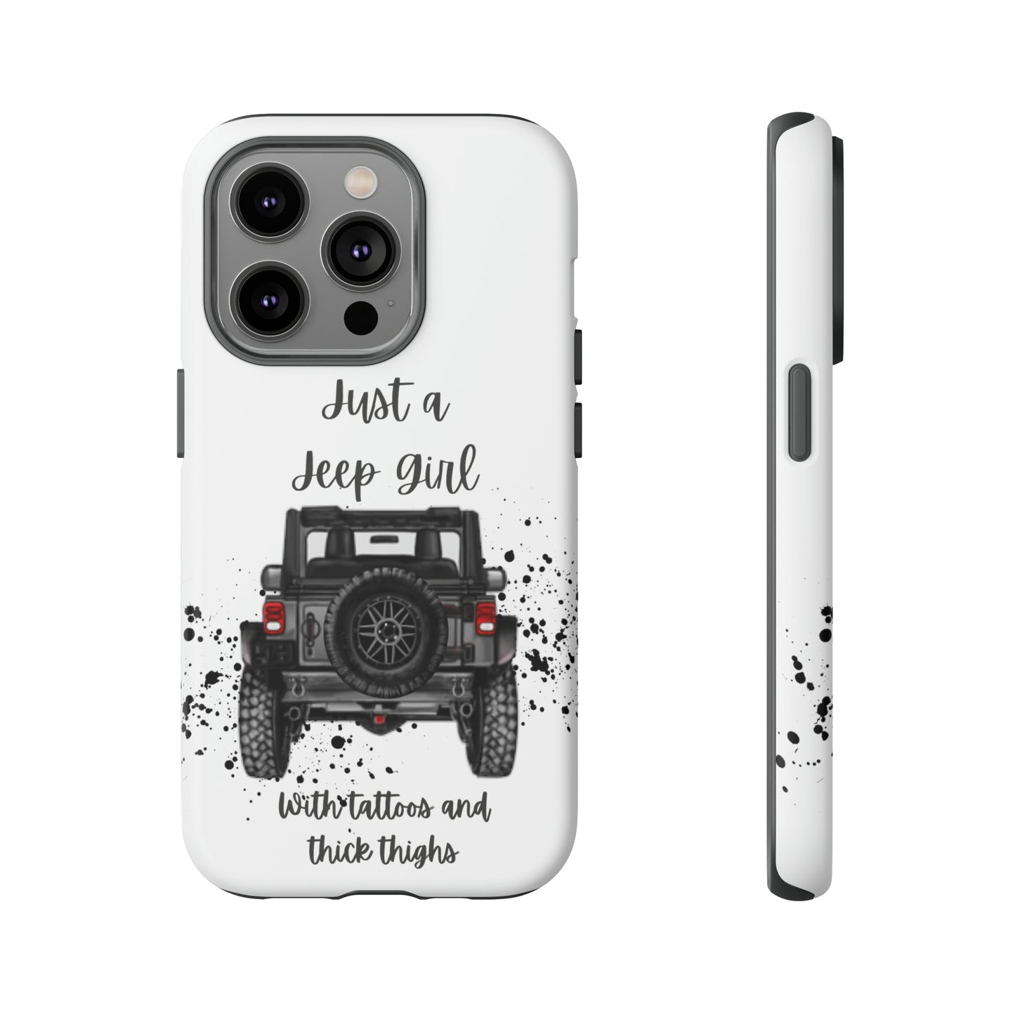 Off Road Girl with Tattoos and Thick Thighs Grey Protective Phkne Case