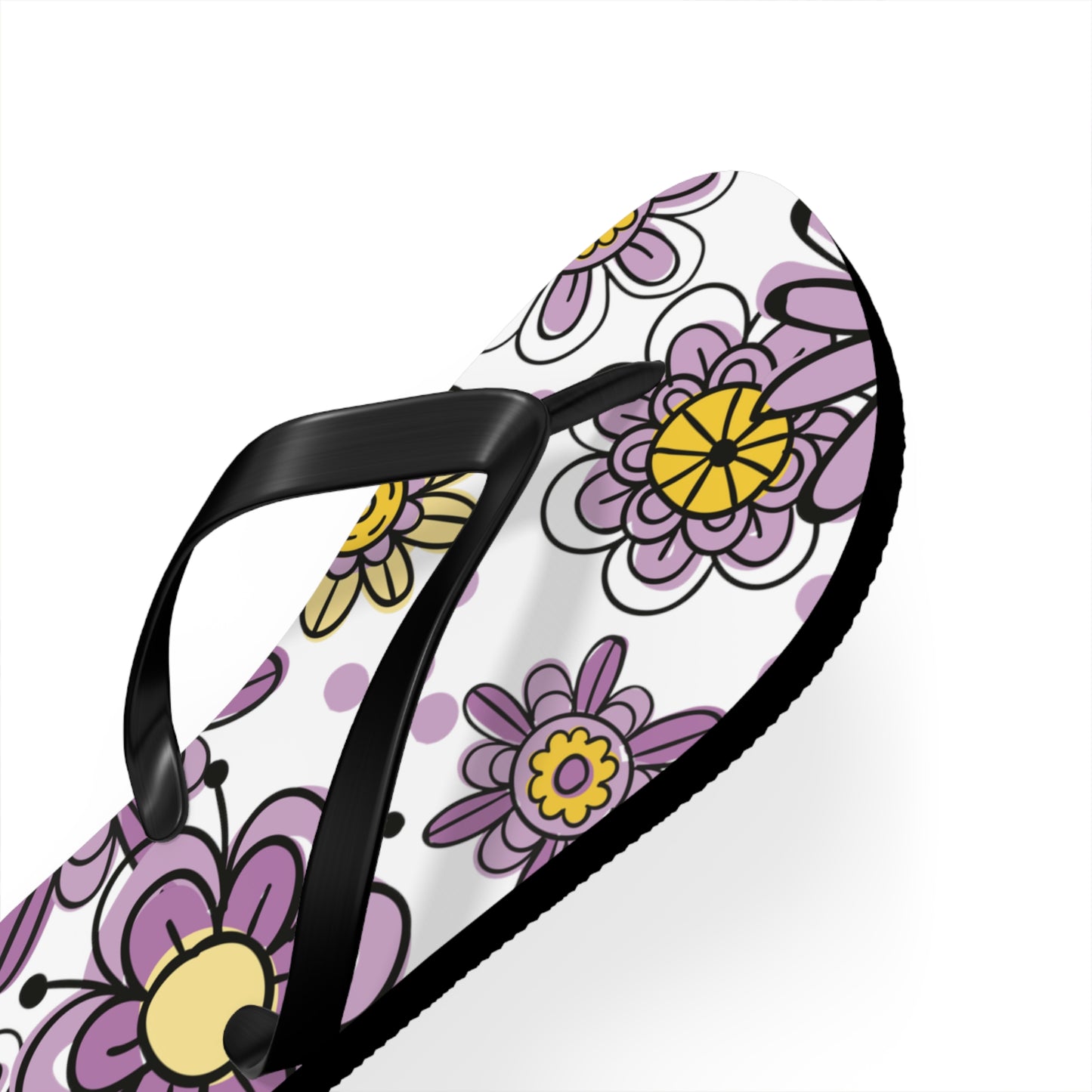 Purple Flower Summer Flip Flops