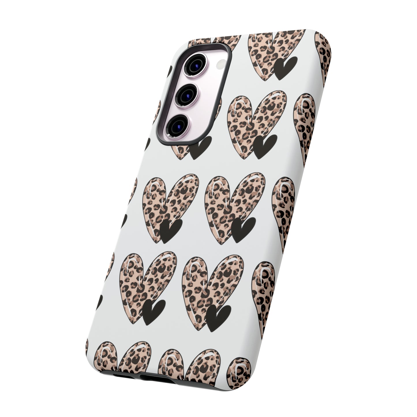 Leopard Hearts Protective Case for IPhone. Samsung and Google phones