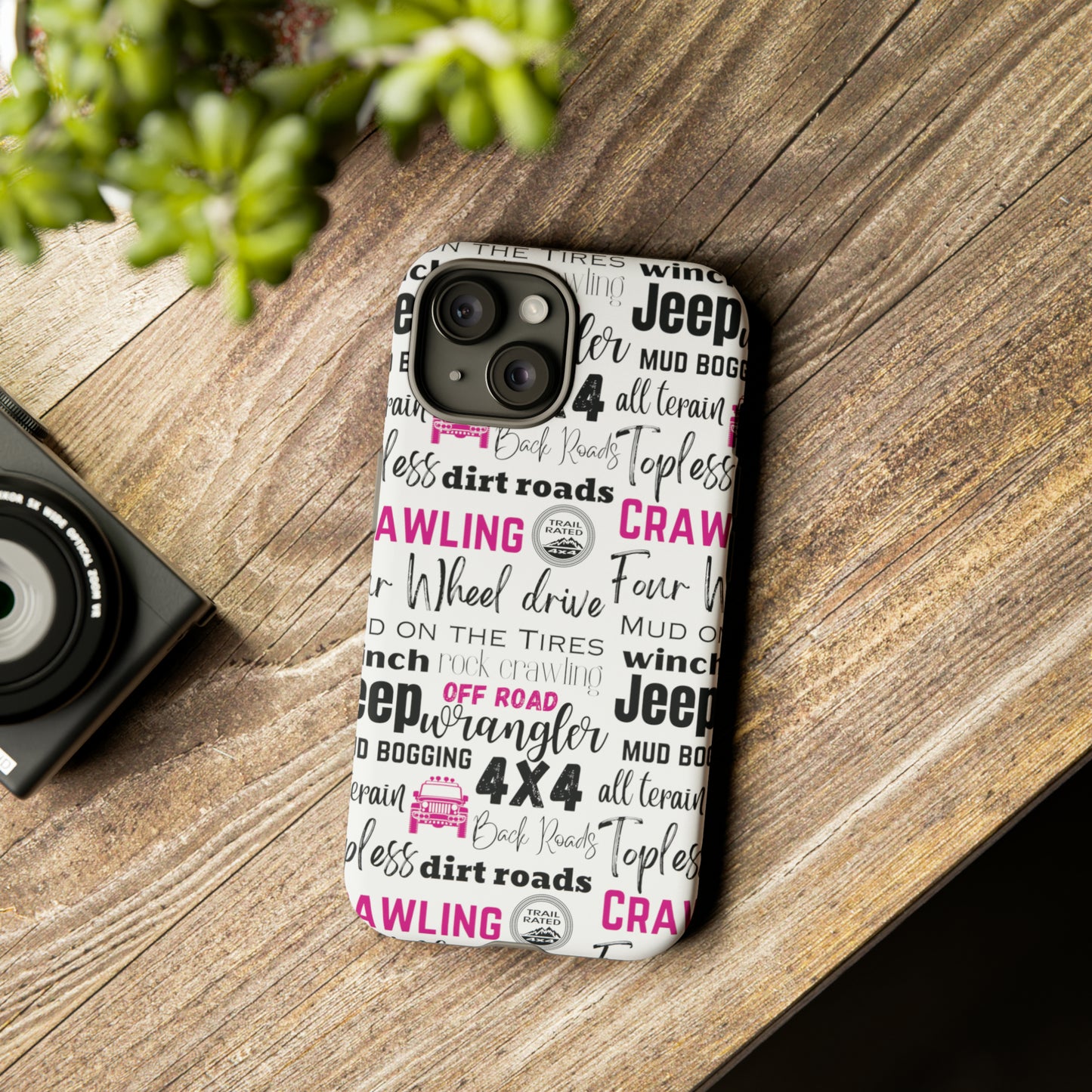 Off Road Subway Art Splash of Pink Protective Phone Case for Iphone, Samsung and Google Phones