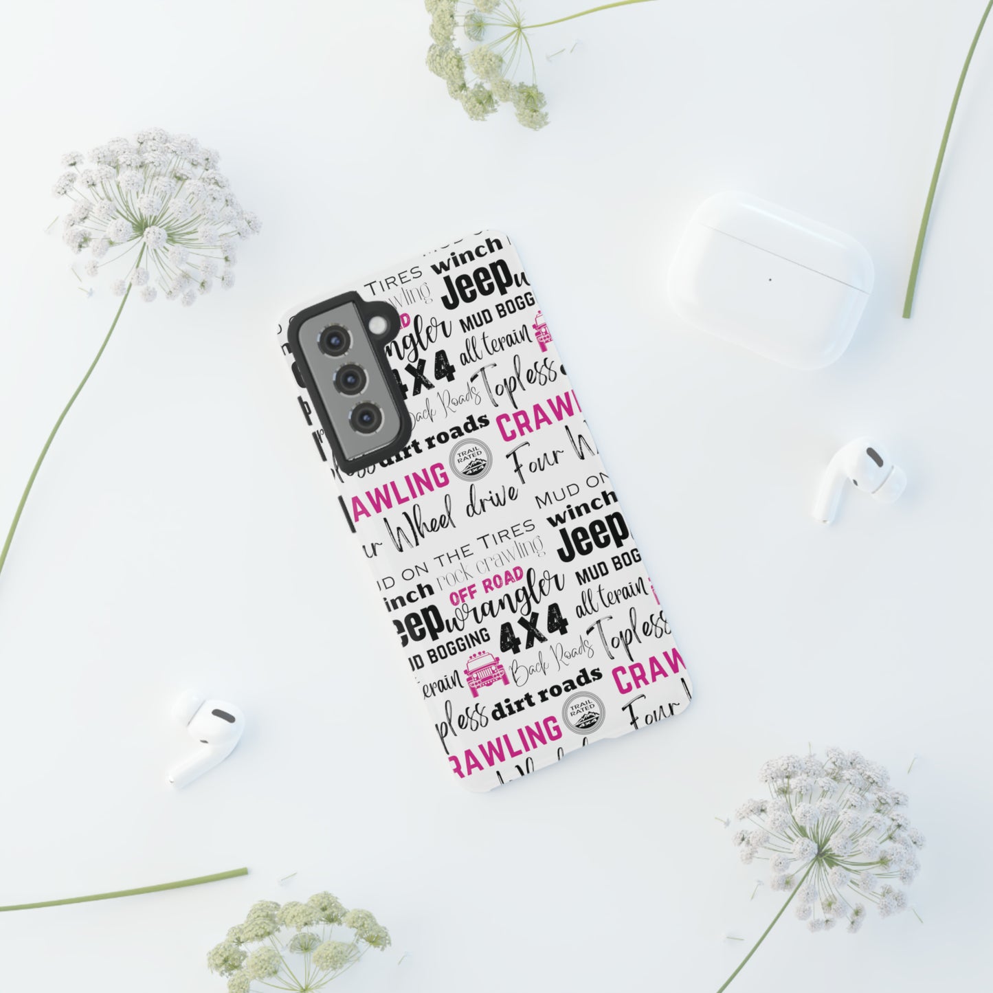 Off Road Subway Art Splash of Pink Protective Phone Case for Iphone, Samsung and Google Phones