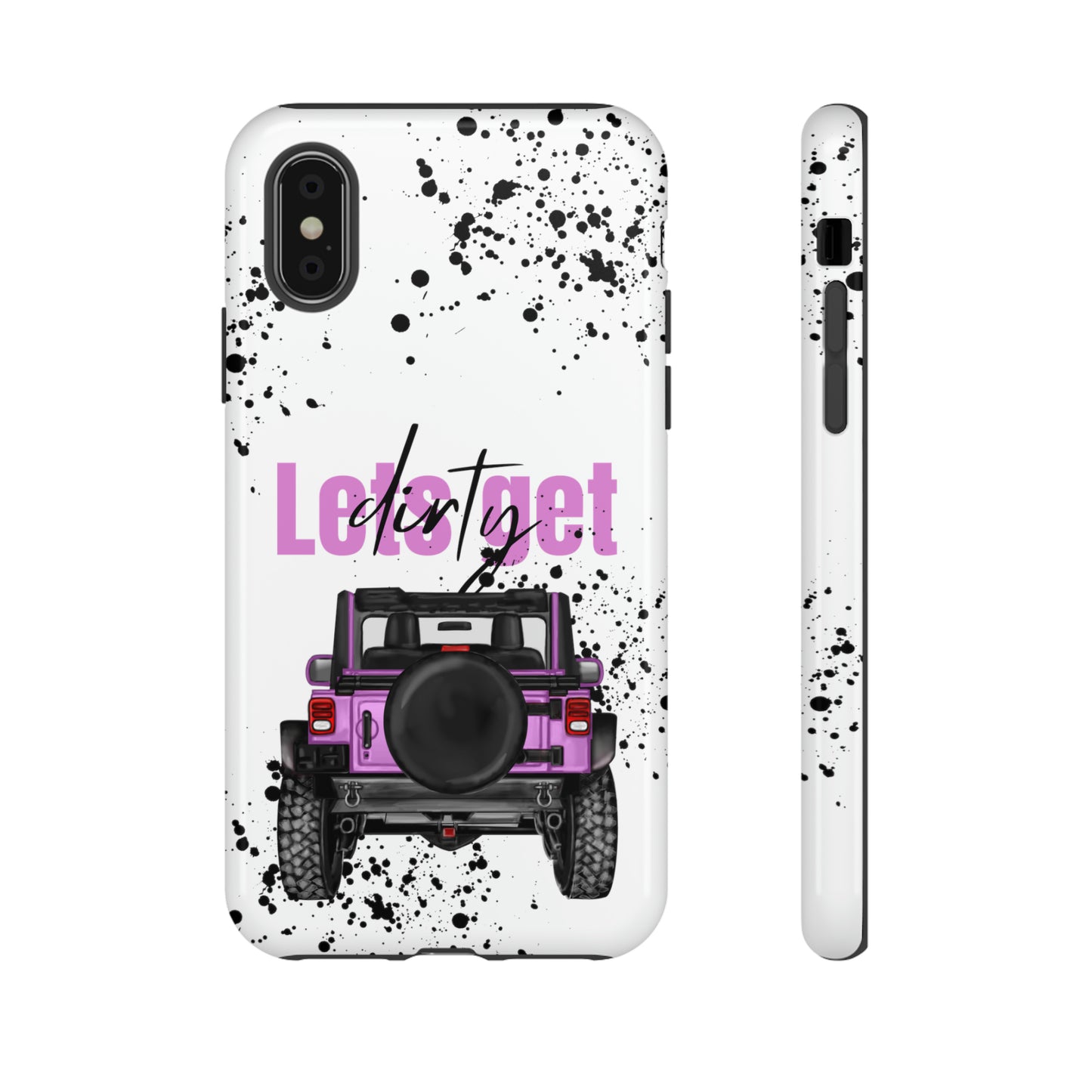 Lets Get Dirty Protective Phone Case for Iphone, Google and Samsung Splatter Purple