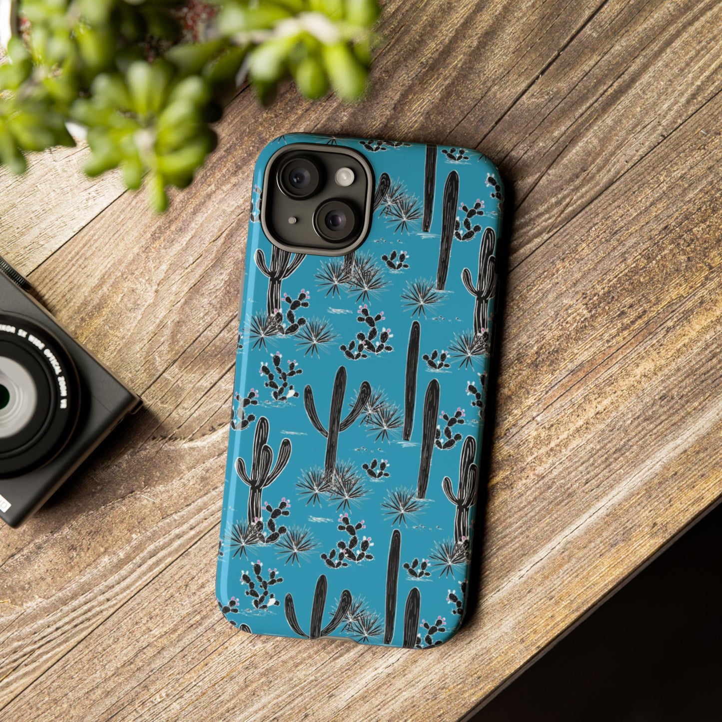 Turquoise Cactus Love Phone Case