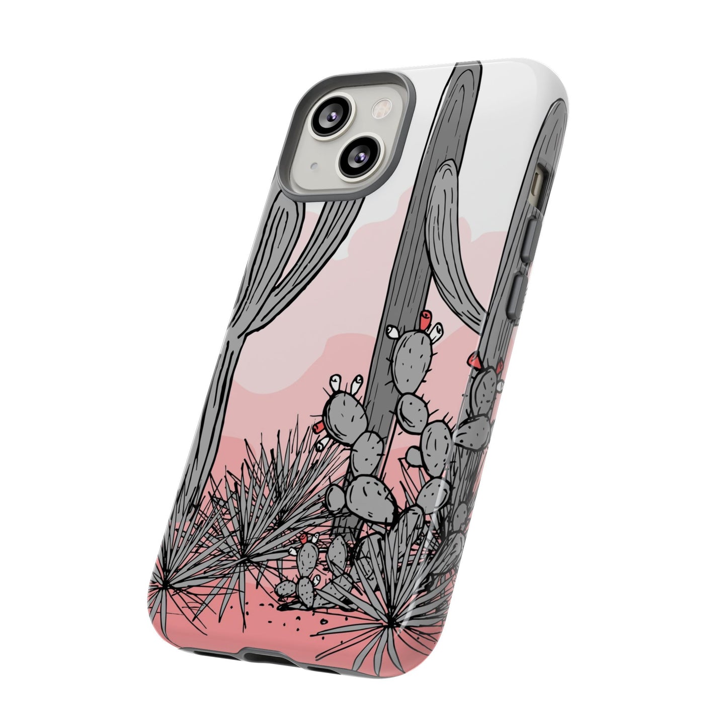 Pastel Cactus Sunset Protective Phone Case
