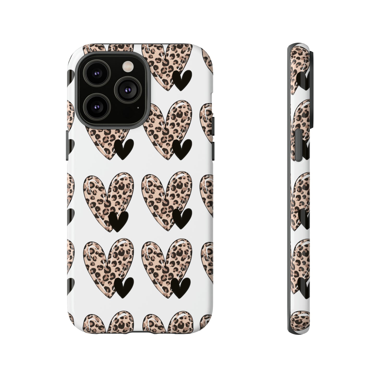 Leopard Hearts Protective Case for IPhone. Samsung and Google phones