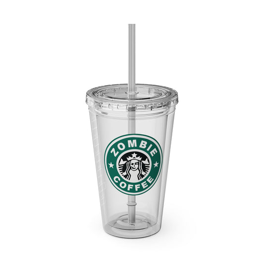 Zombie Coffee Tumbler with Straw, 16oz