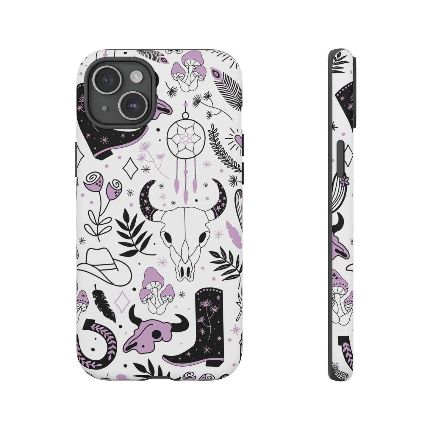 Purple and Black Western Protective Drop Proof Case Iphone, Samsung and Google phones