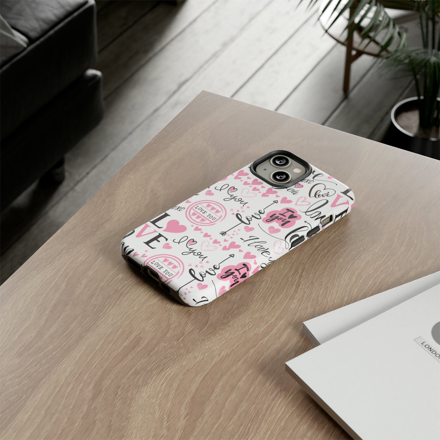 Valentine Love Pink Protective Phone Case for Iphone, Samsung and Google Devices