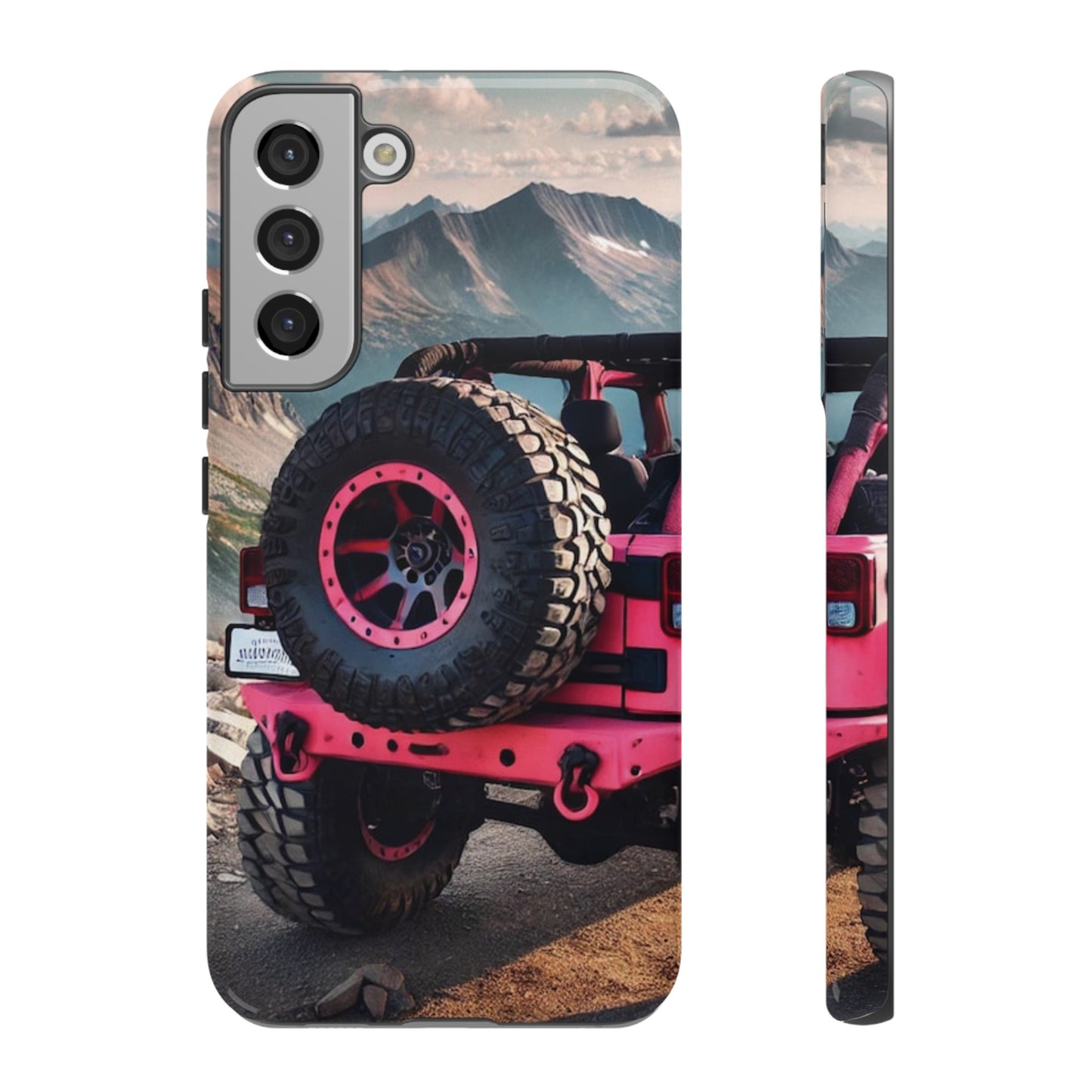 Pink Jeep Tire Protective Phone Case