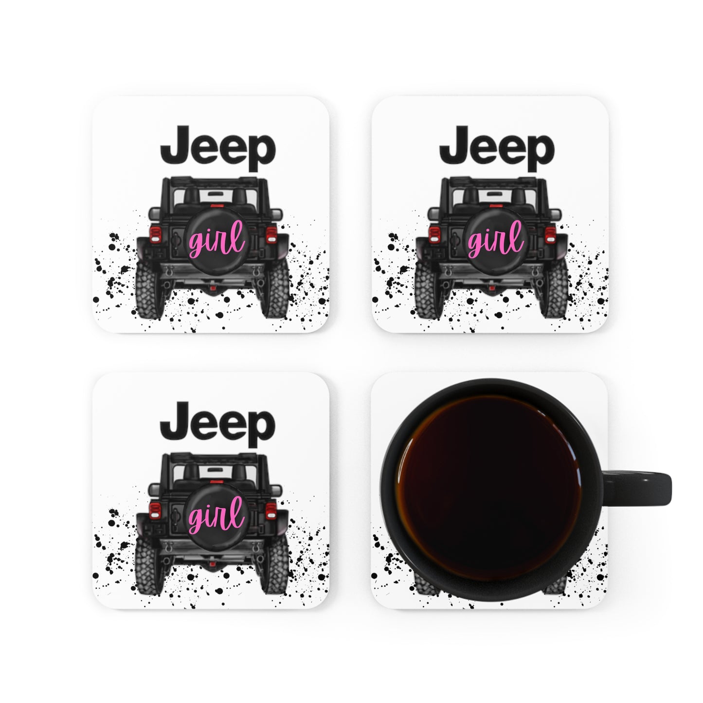 Off Road Girl Corkwood Coaster Set