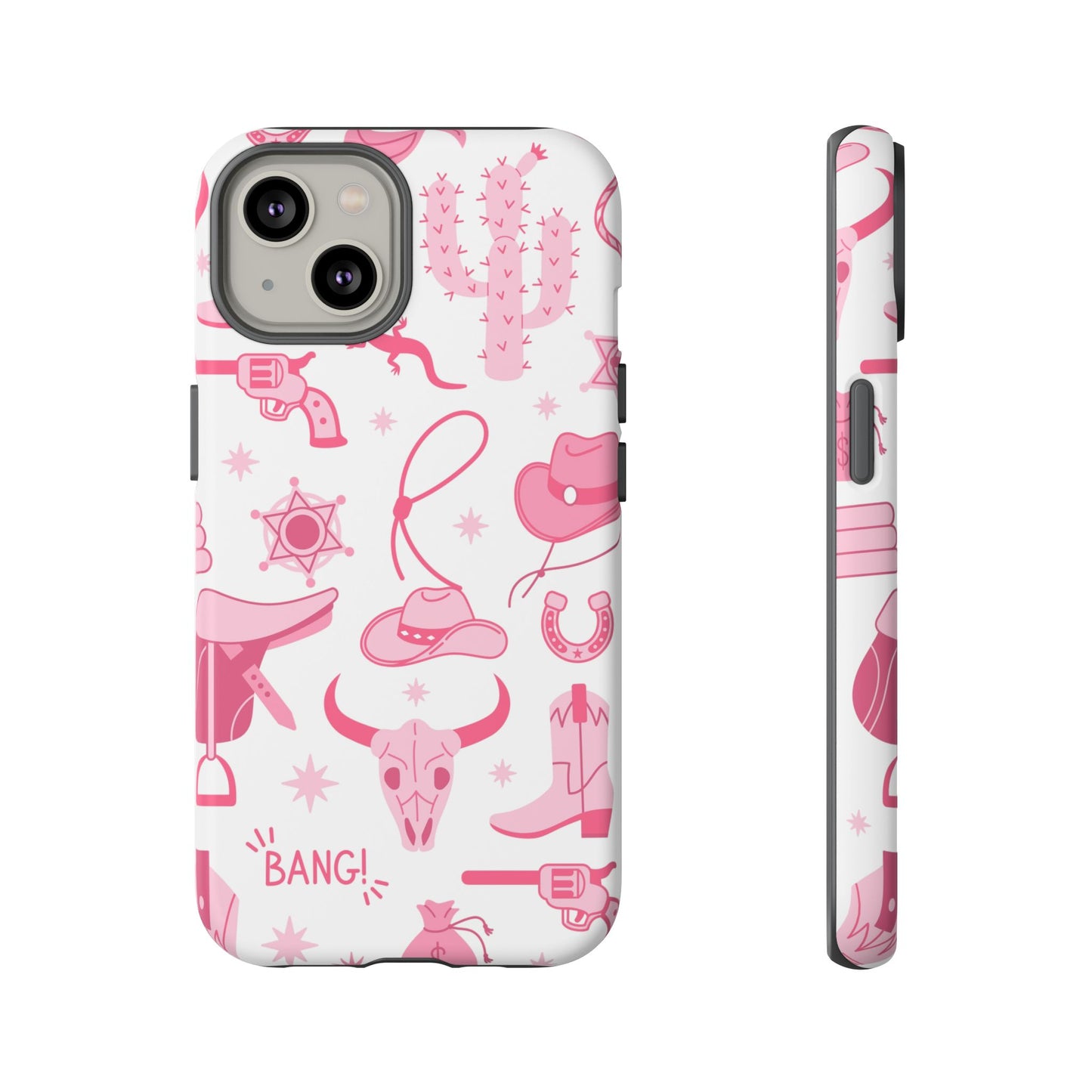 Pink Western Protective Phone Case for Iphone, Samsung and Google Phones