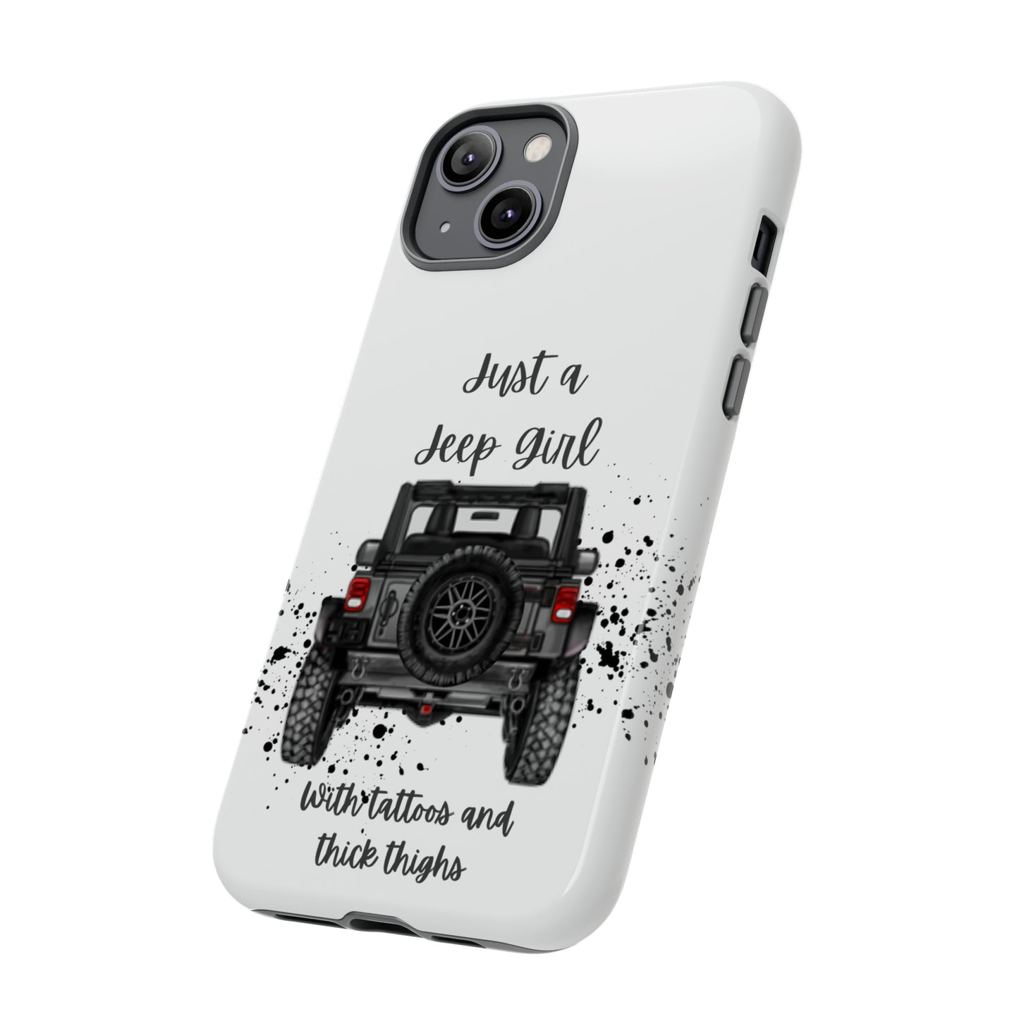 Off Road Girl with Tattoos and Thick Thighs Grey Protective Phkne Case