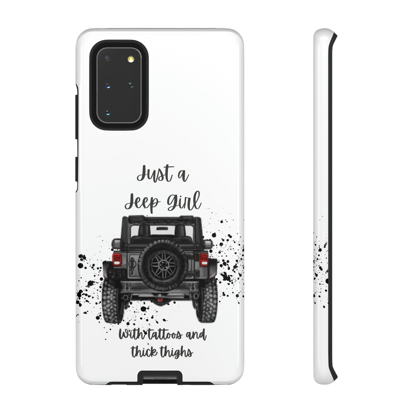 Off Road Girl with Tattoos and Thick Thighs Grey Protective Phkne Case