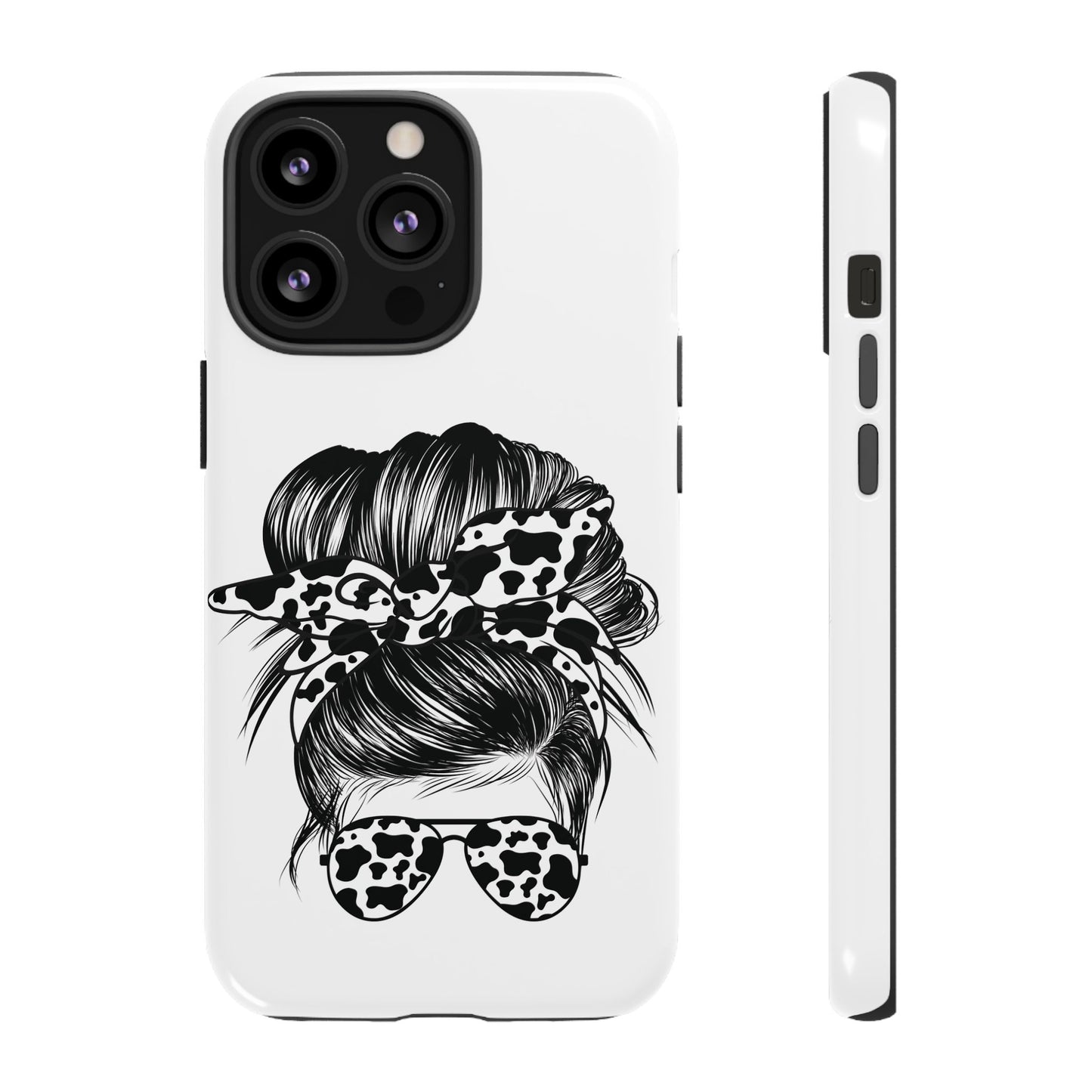 Cow Print Woman Mom Wife Protective Phone Case for Iphone, Samsung and Google Phones