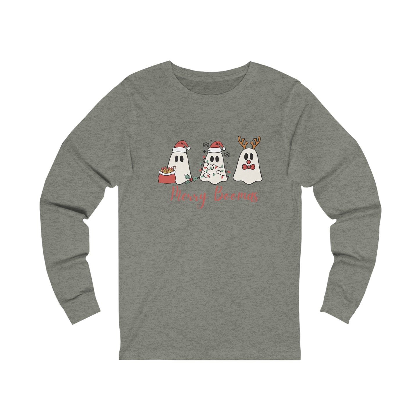 Merry Boomas Christmas Ghosts Unisex Jersey Long Sleeve Tee