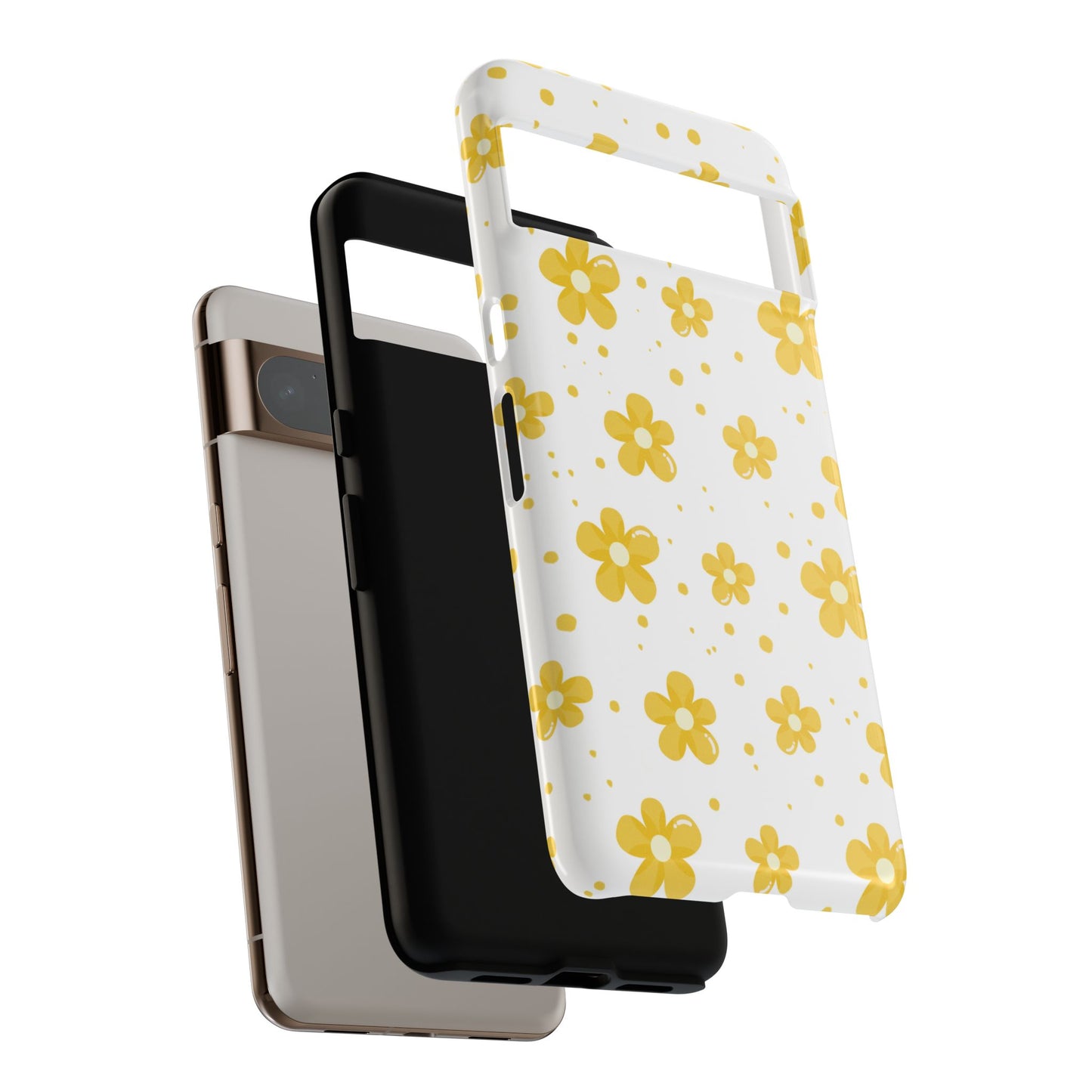 Yellow Flowers Protective Phone Case for Google, Apple and Samsung Phones