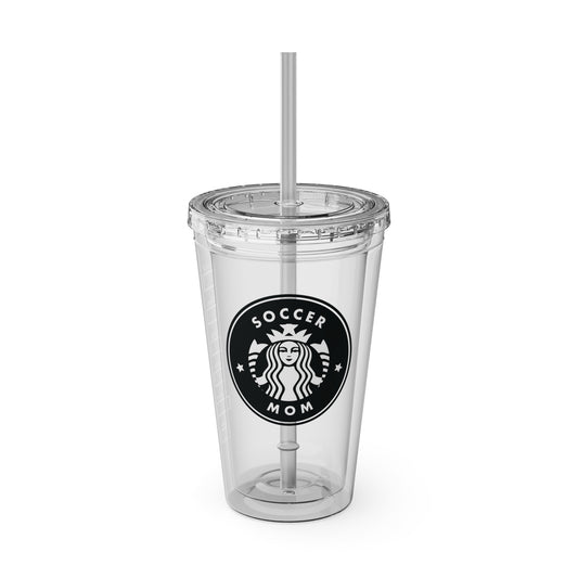 Soccer Mom Tumbler with Straw, 16oz